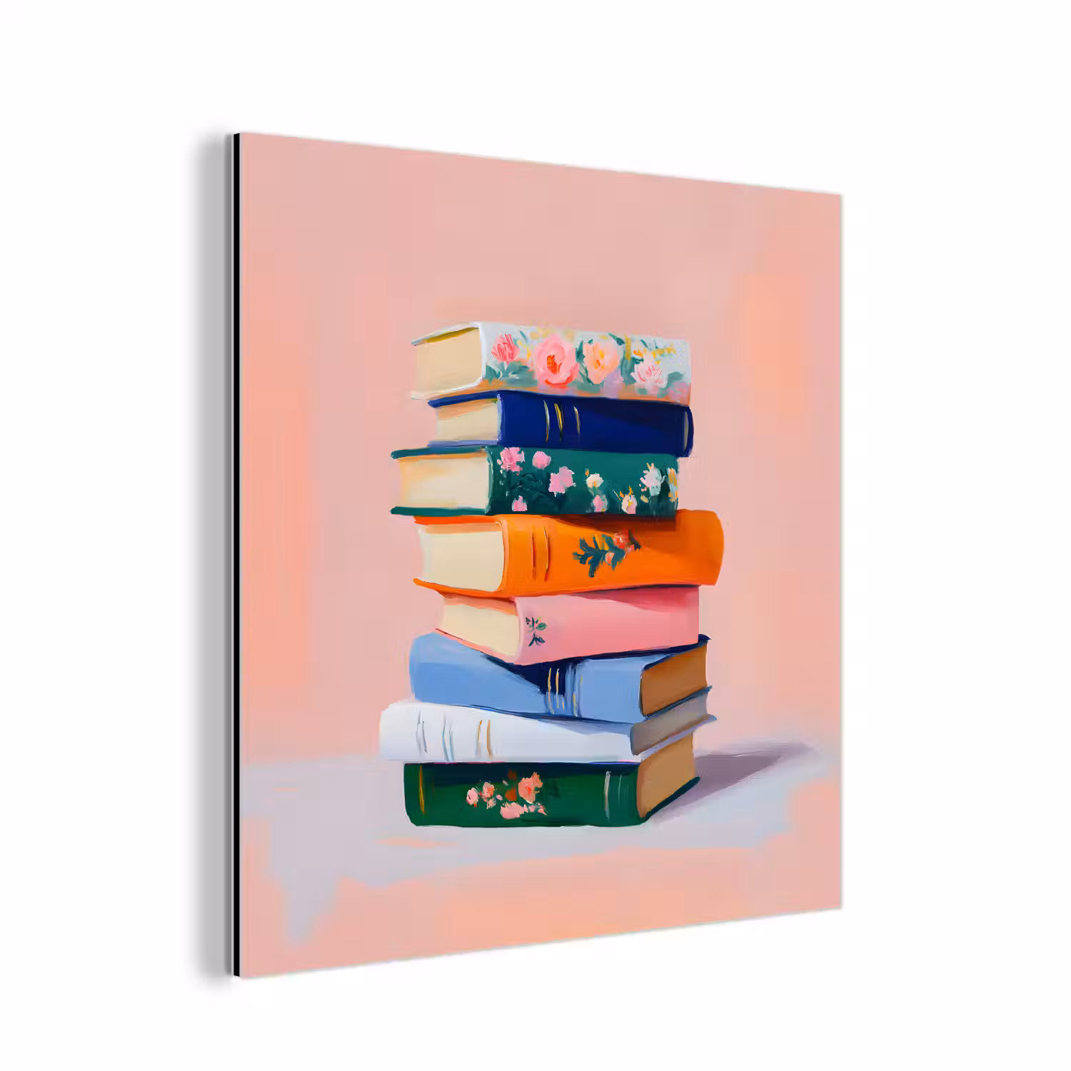 Boeken - Stapel - Kleurrijk aluminium wit klein -3d