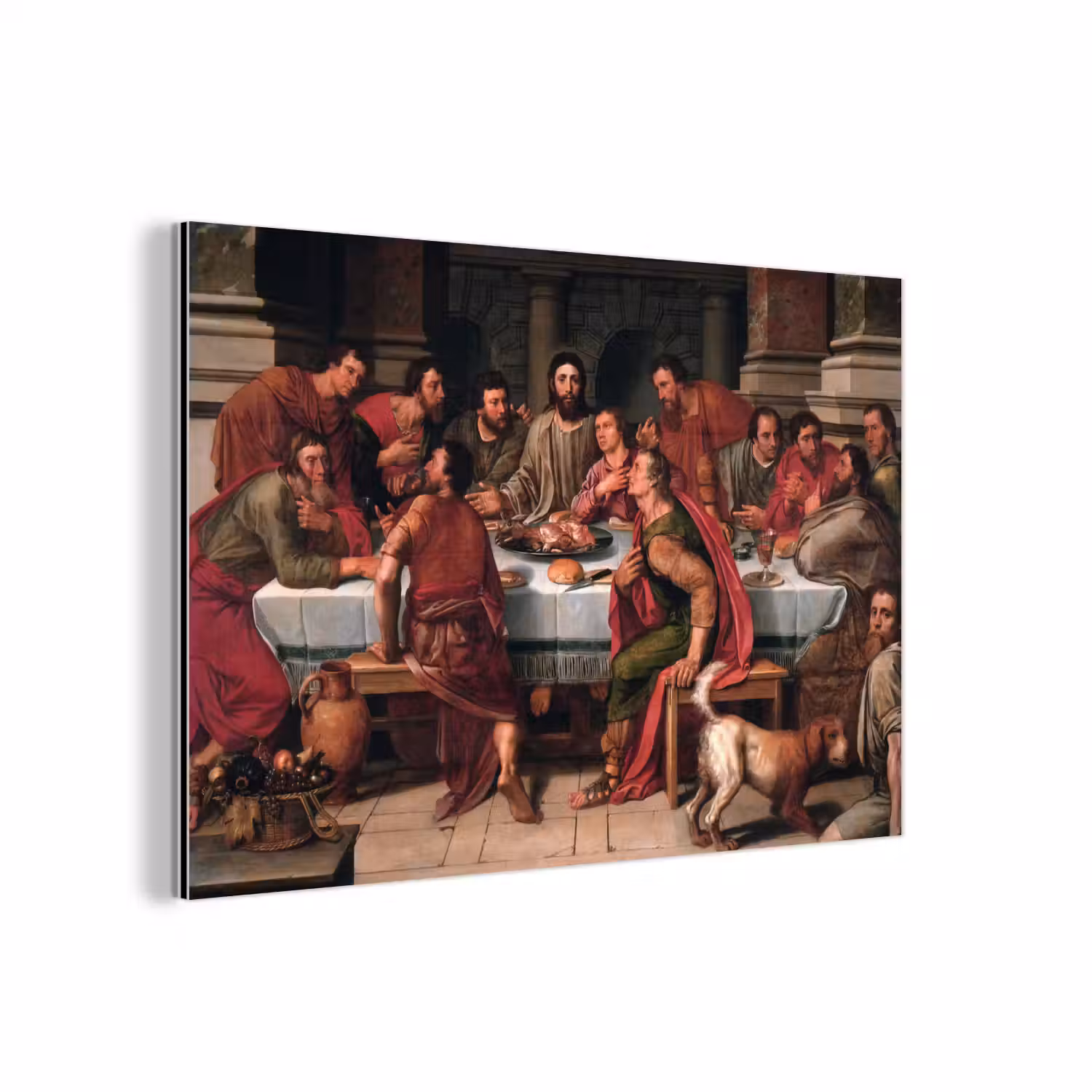 Het laatste avondmaal - Schilderij van Willem Key aluminium wit klein -3d