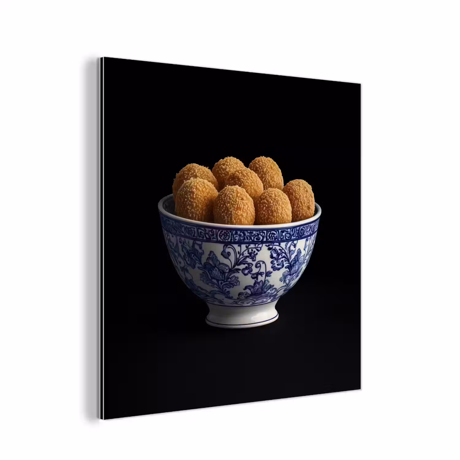 Delfts blauw - Bitterballen - Holland - Schaal aluminium wit klein -3d