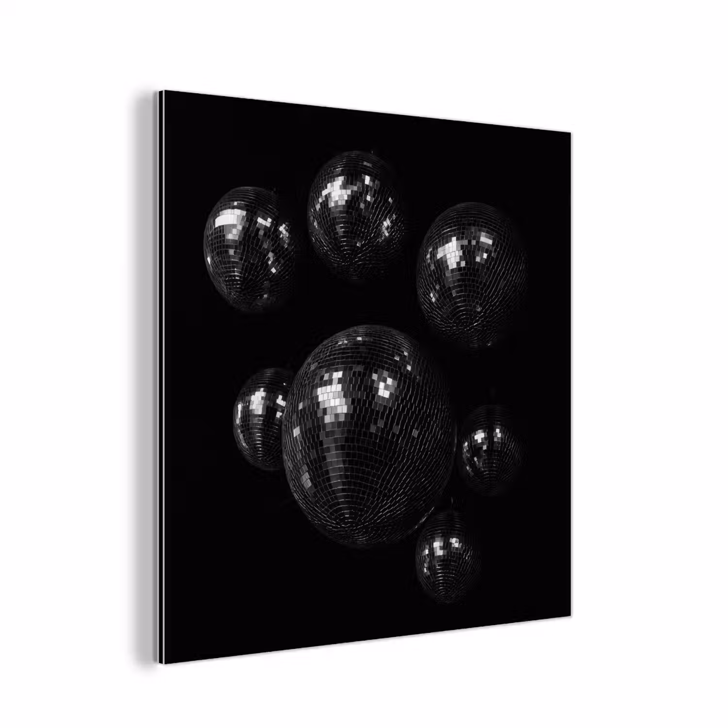 Discoballen - Minimalistisch - Zwart aluminium wit klein -3d