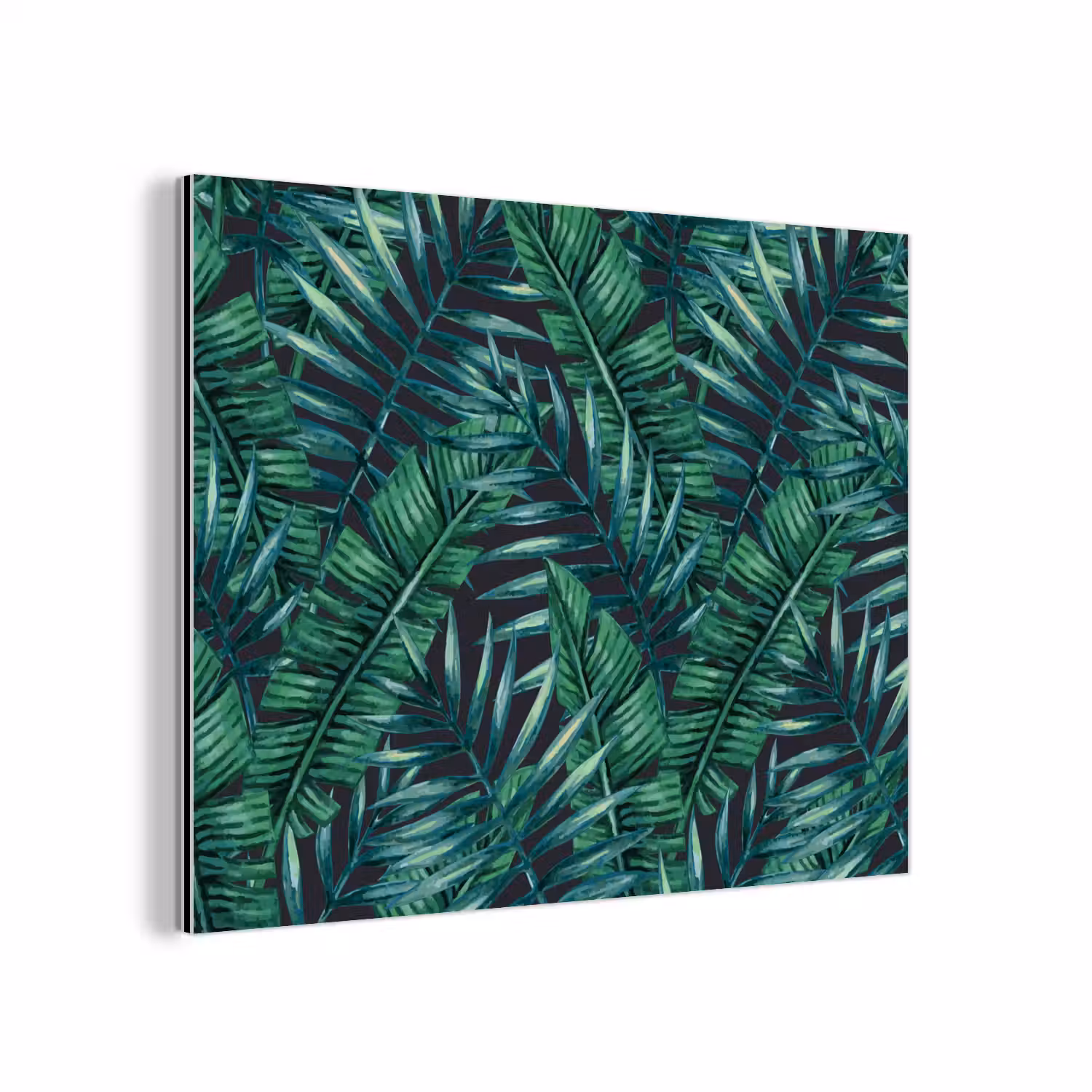 Jungle - Bladeren - Tropical aluminium wit klein -3d
