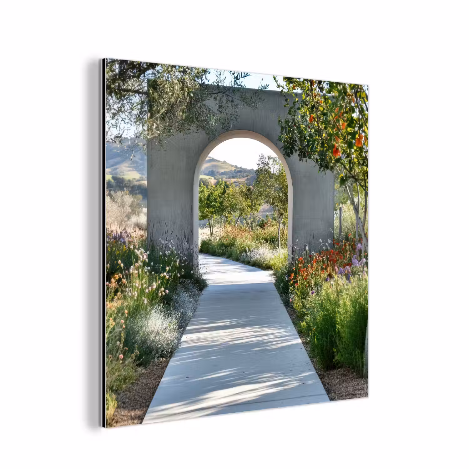 Doorkijk - Pad - Beton - Landschap aluminium wit klein -3d