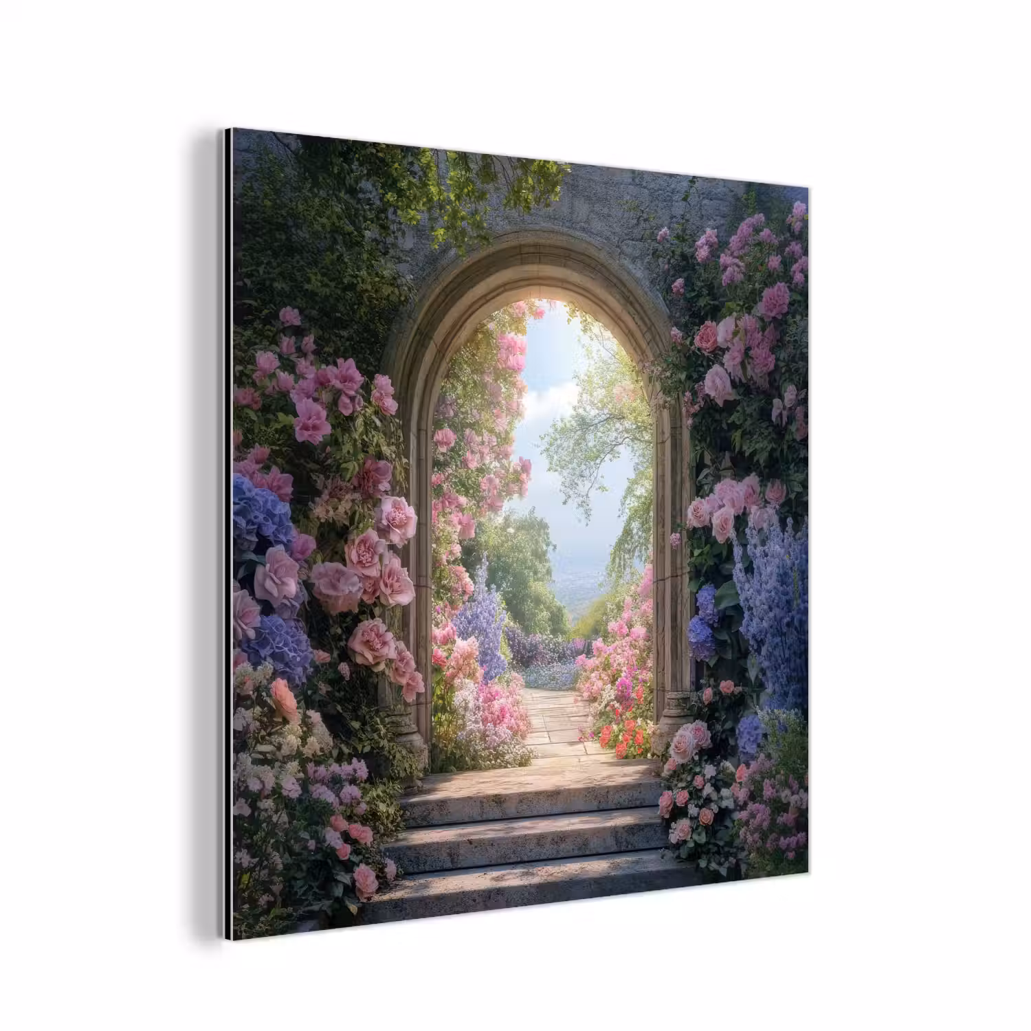 Doorkijk - Rozen - Vintage - Bloemen aluminium wit klein -3d
