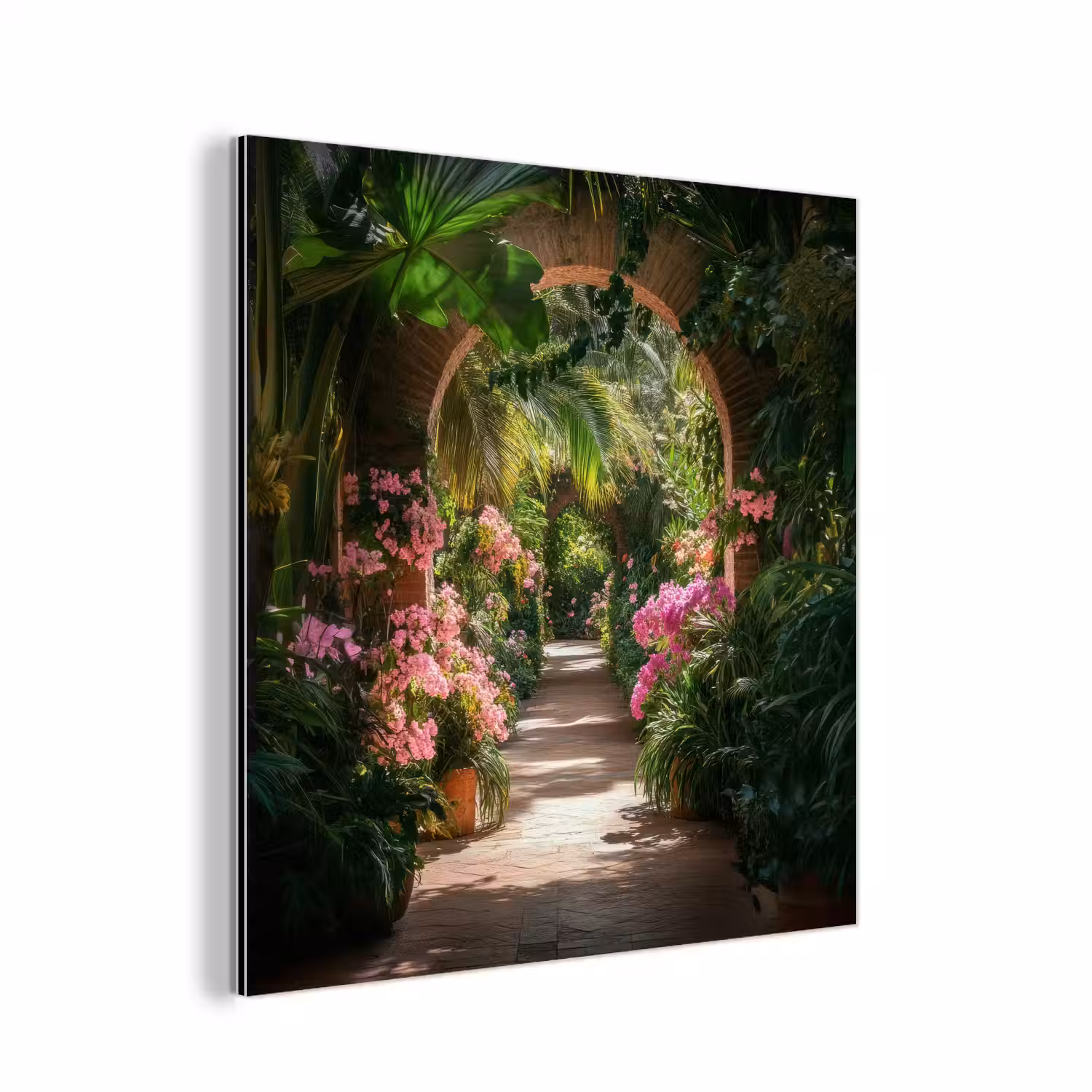 Doorkijk - Tropisch - Bloemen - Natuur aluminium wit klein -3d