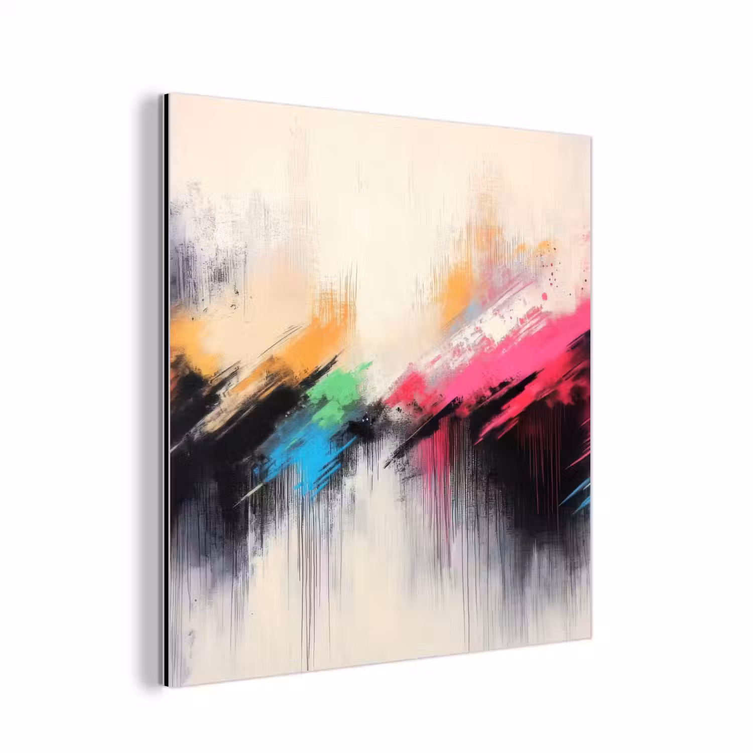 Dynamisch - Abstract - Kleurrijk - Zwart aluminium wit klein -3d