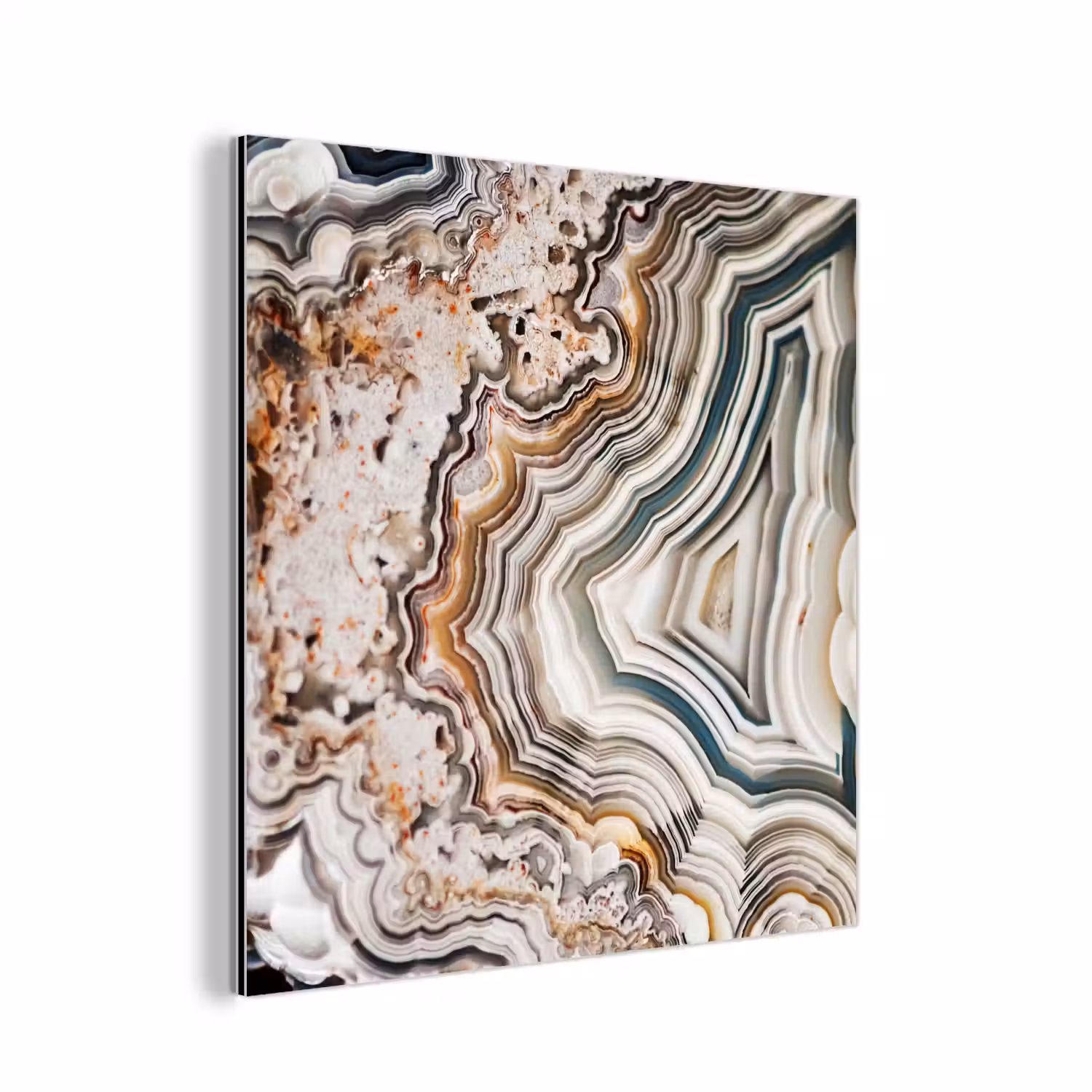 Edelsteen - Marmer - Natuur - Abstract aluminium wit klein -3d