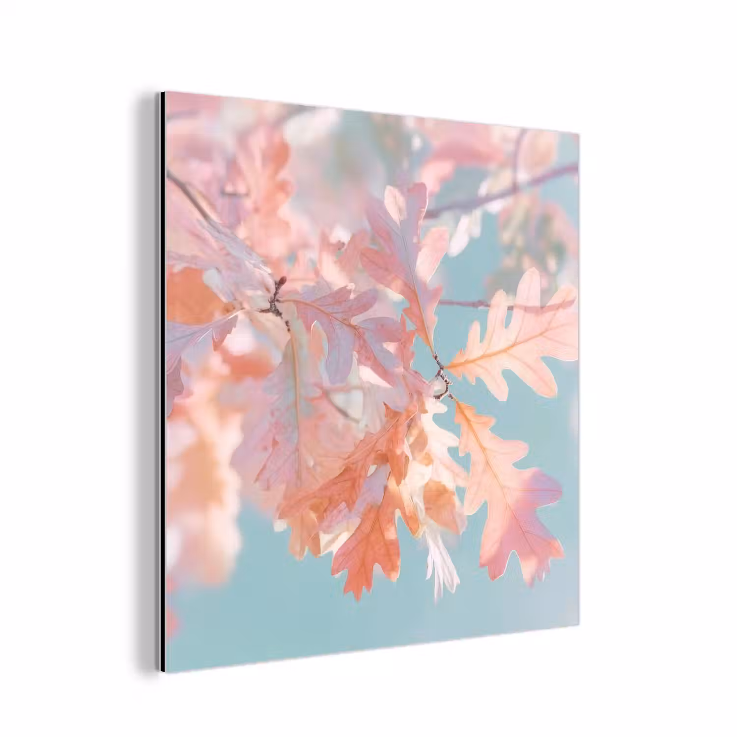 Eikenbladeren - Takken - Roze aluminium wit klein -3d