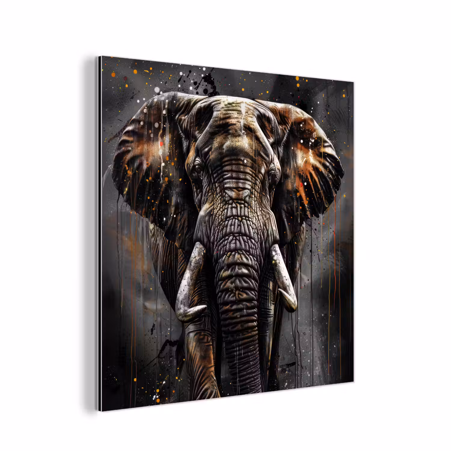 Olifant - Watercolor - Wilde dieren - Luxe aluminium wit klein -3d