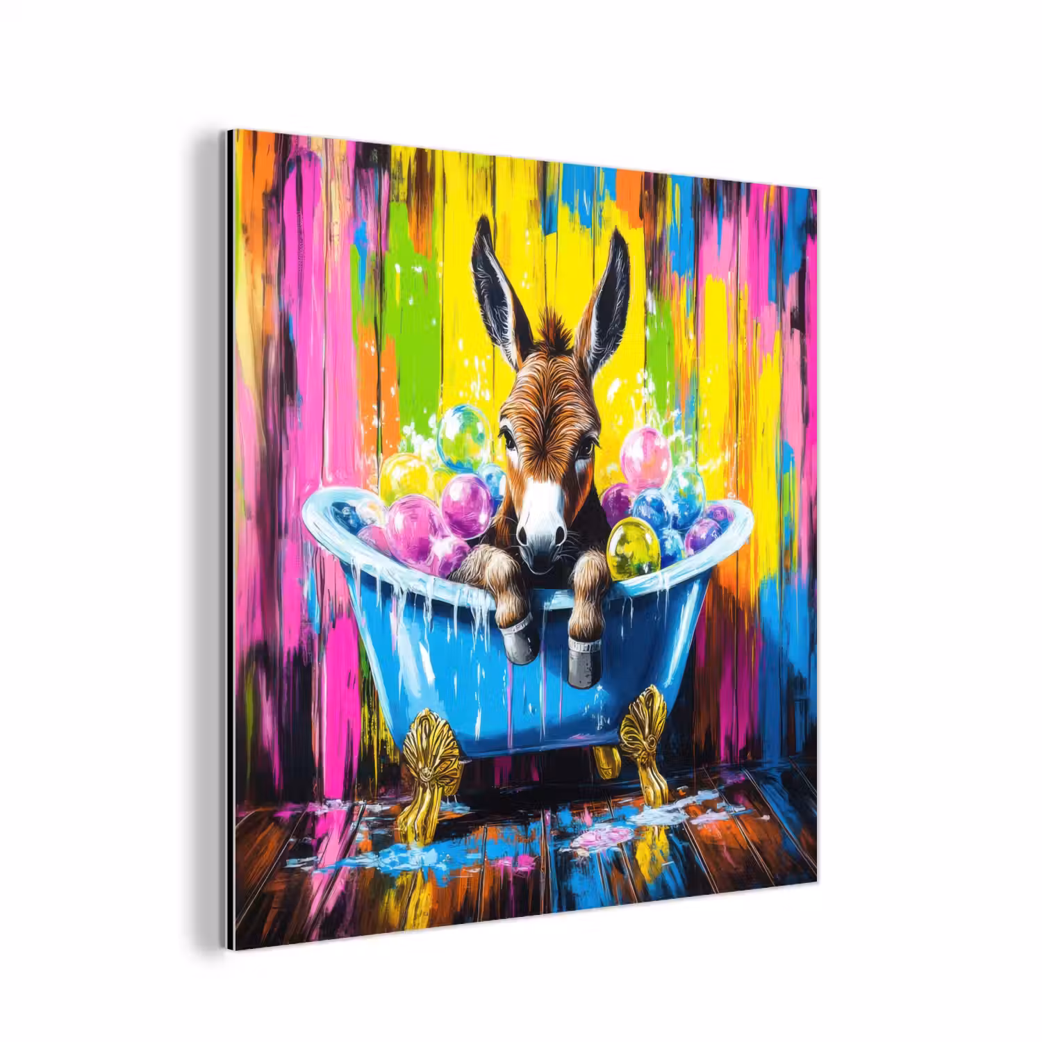 Ezel - Badkuip - Roze - Schuim aluminium wit klein -3d
