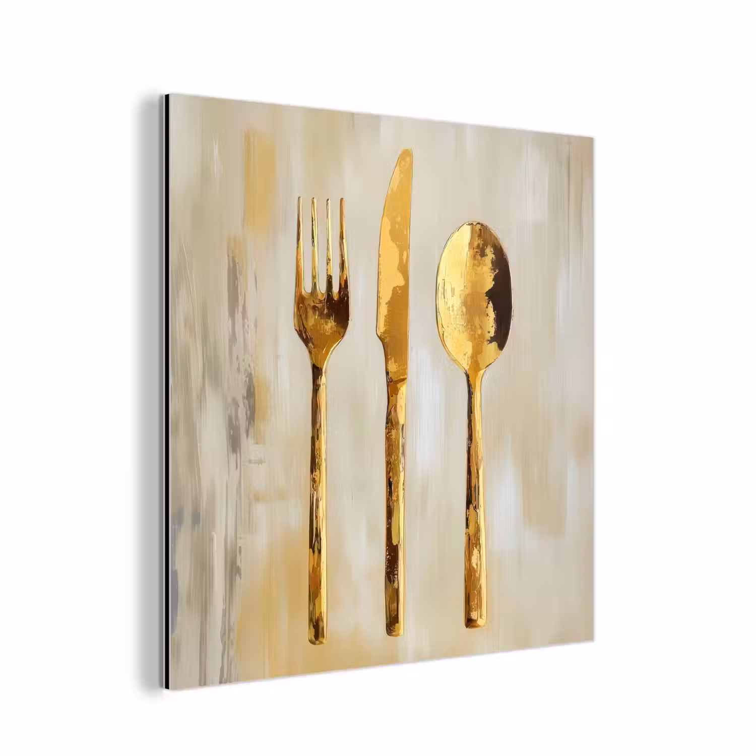 Verf - Goud - Bestek aluminium wit klein -3d