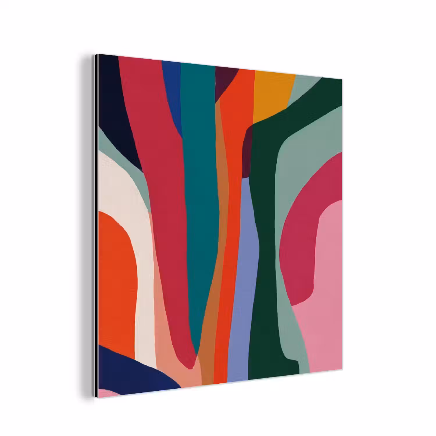 Vormen - Bochten - Kleurrijk - Abstract aluminium wit klein -3d