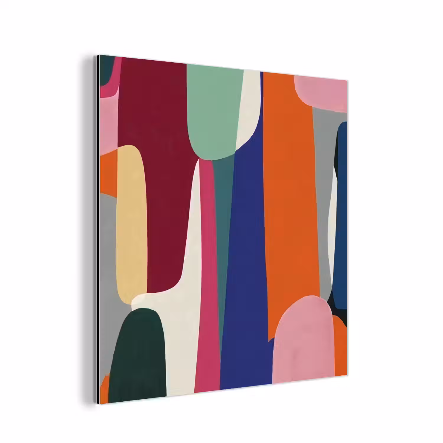 Vormen - Ritmisch - Kleuren - Abstract aluminium wit klein -3d