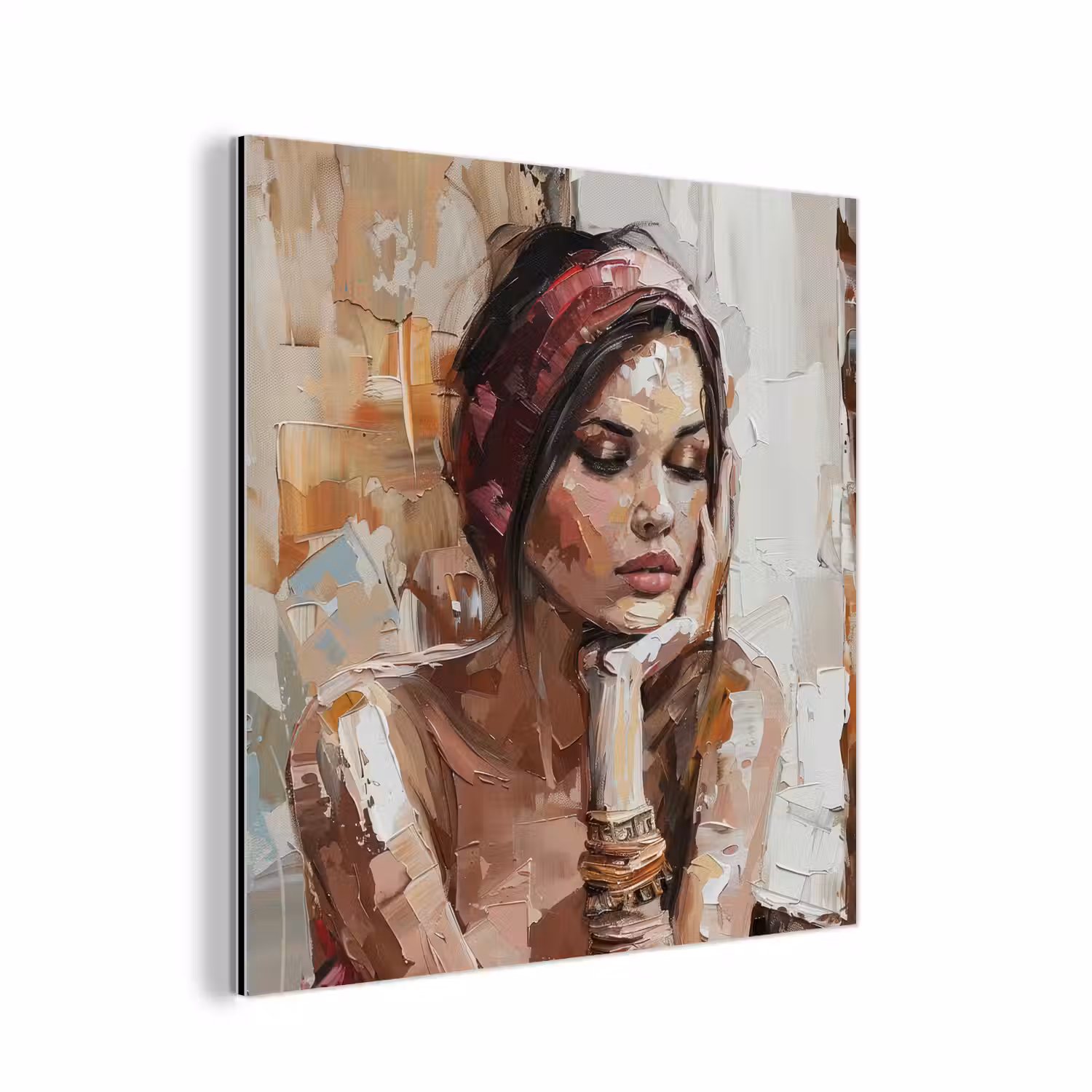 Vrouw - Verflook - Portret - Modern aluminium wit klein -3d