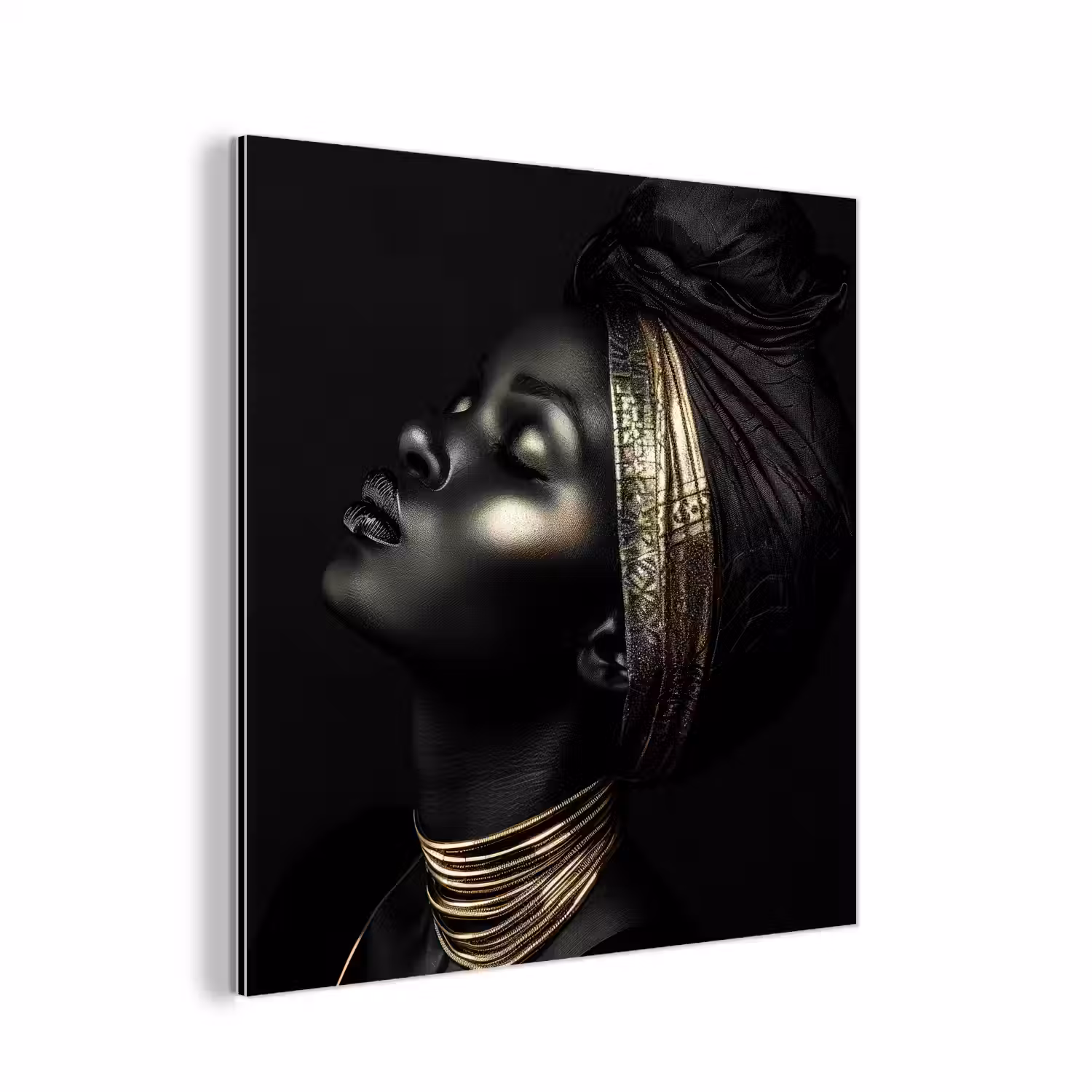 Vrouw - Zwart - Goud - Sieraden aluminium wit klein -3d