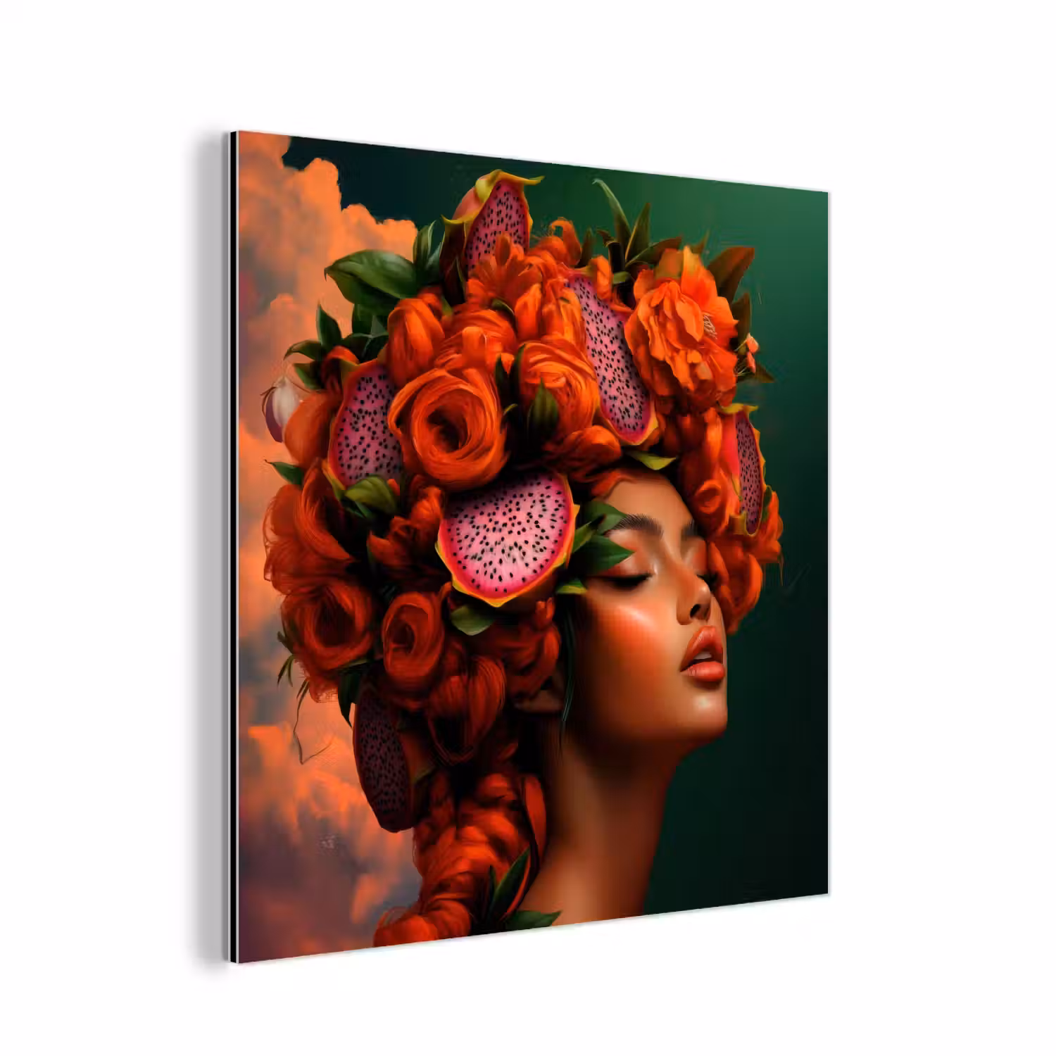 Vrouw - Drankenfruit - Rozen aluminium wit klein -3d