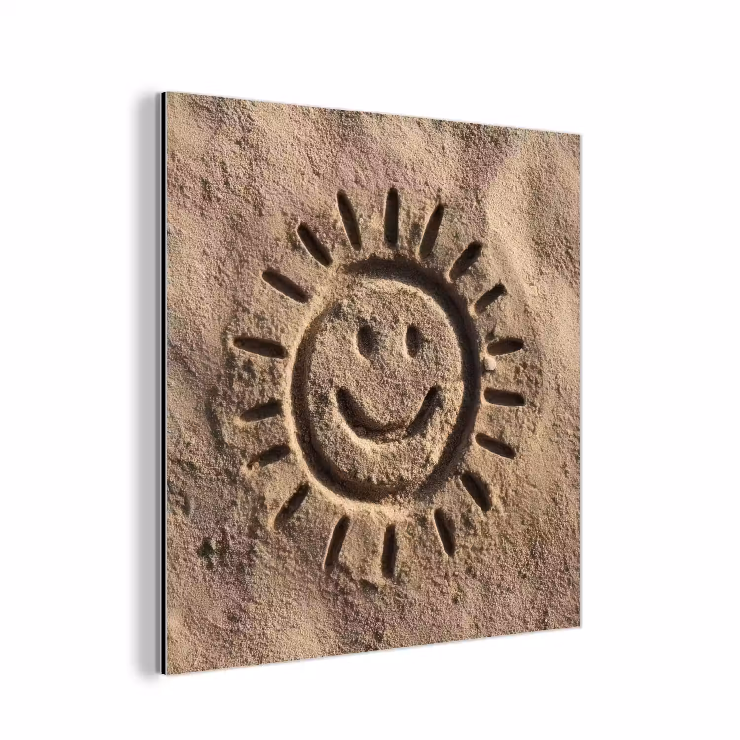 Gezichtje - Zon - Zand - Getekend aluminium wit klein -3d