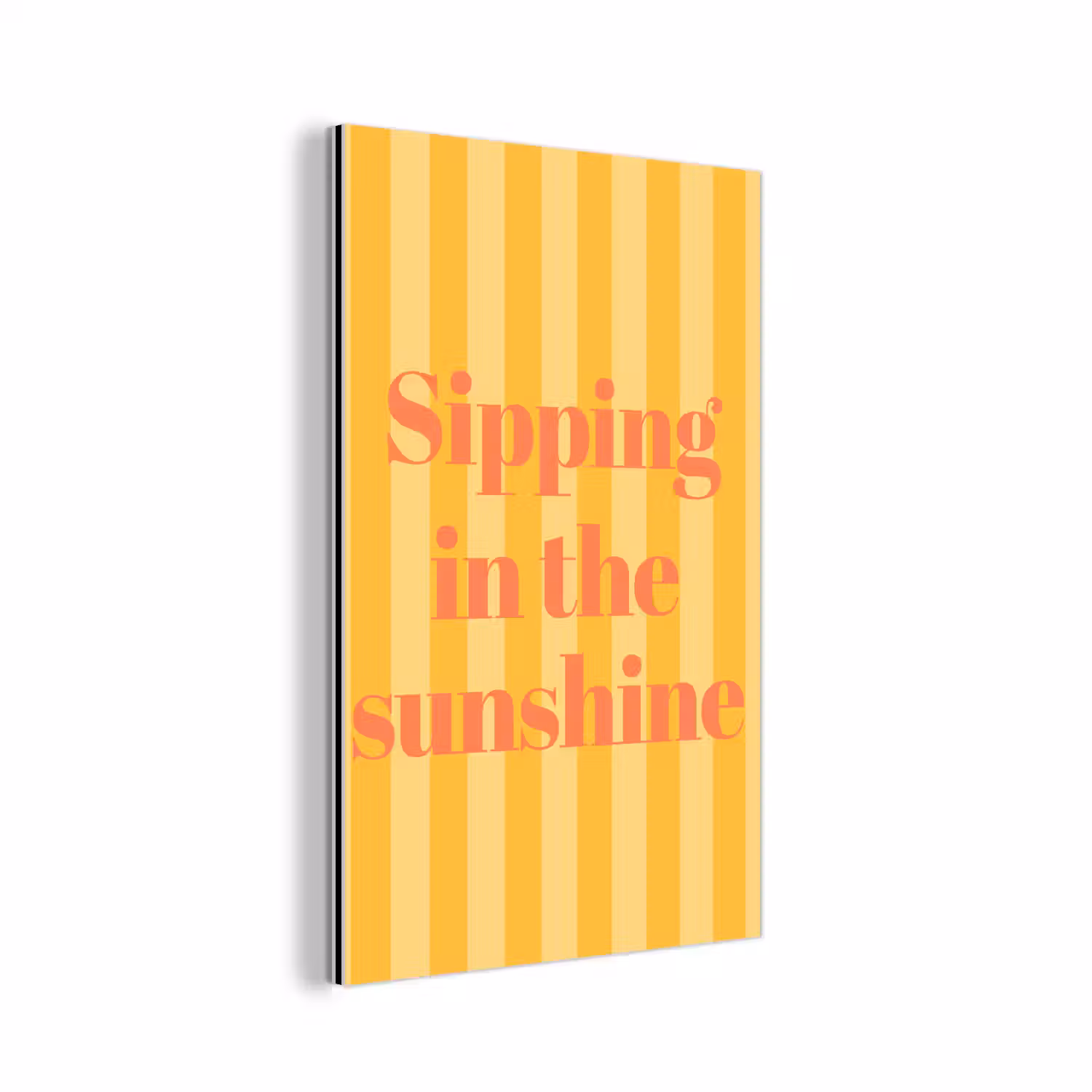 Gestreept - Geel - Sunshine - Letters aluminium wit klein -3d