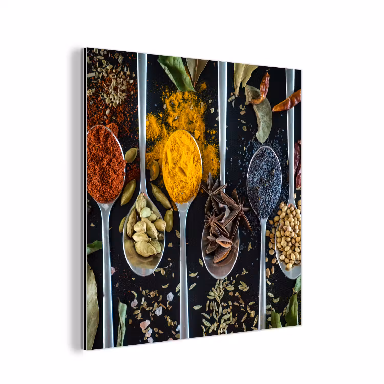 Kruiden - Lepel - Specerijen - Zwart - Keuken aluminium wit klein -3d