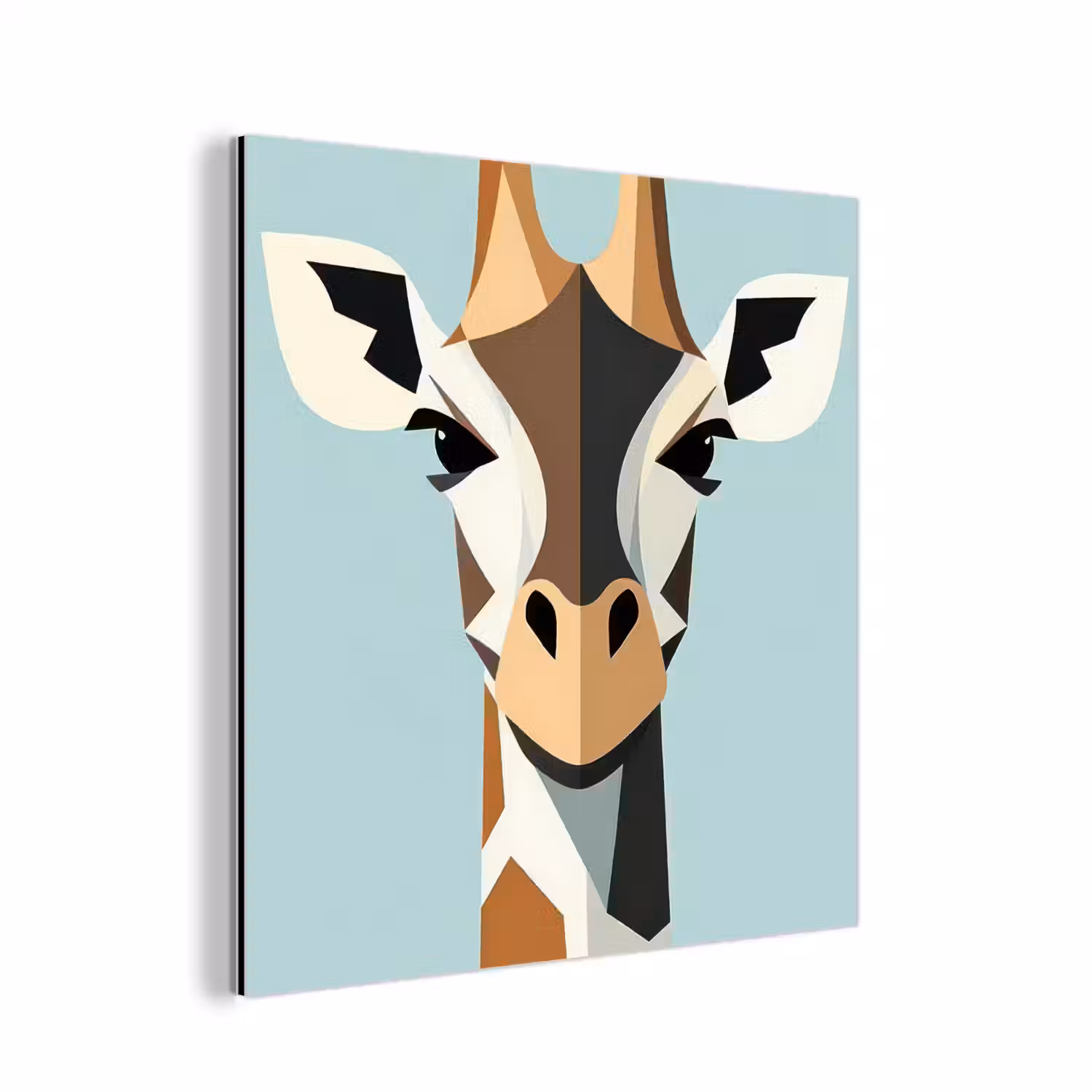 Giraffe - Illustratie - Bruin - Minimalistisch aluminium wit klein -3d