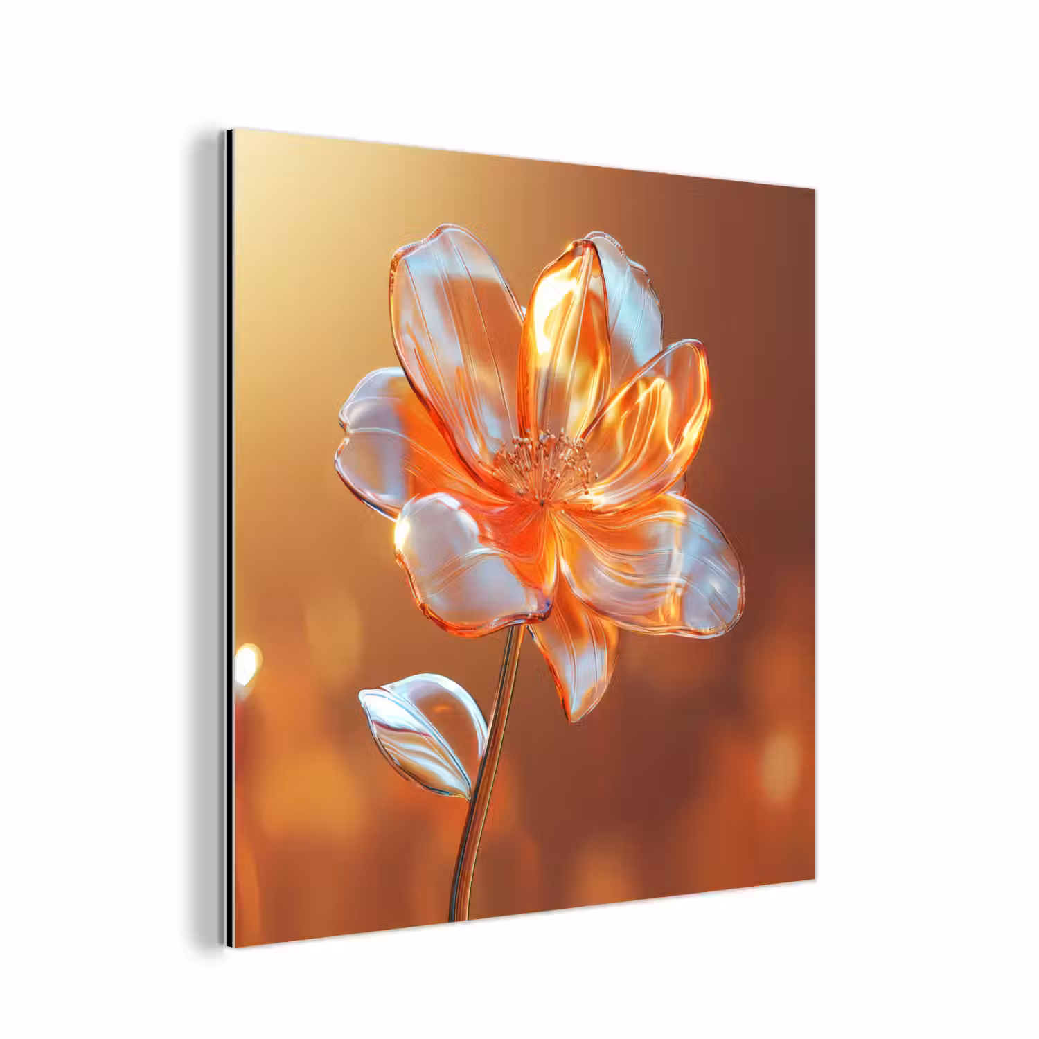 Glazen - Bloem - Zonlicht aluminium wit klein -3d