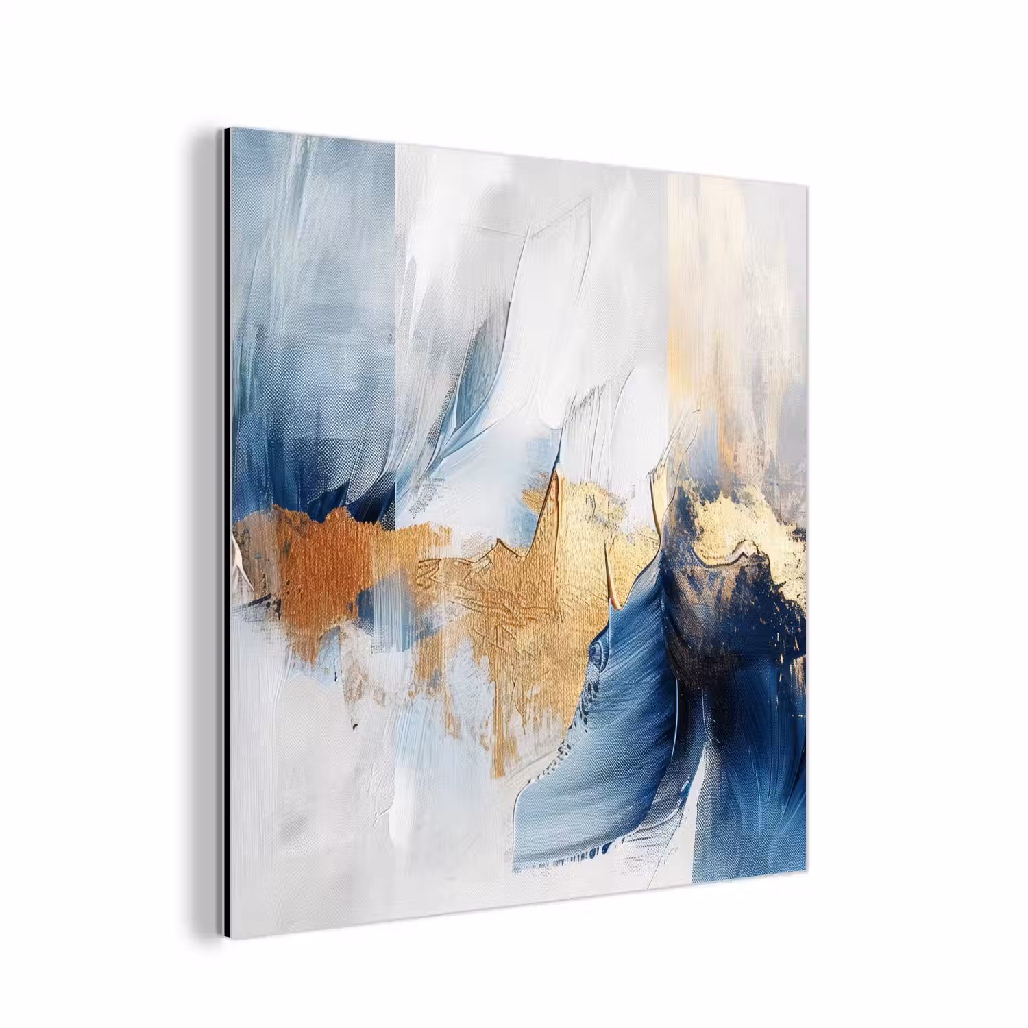 Goud - Blauw - Watercolor - Kunst - Modern aluminium wit klein -3d