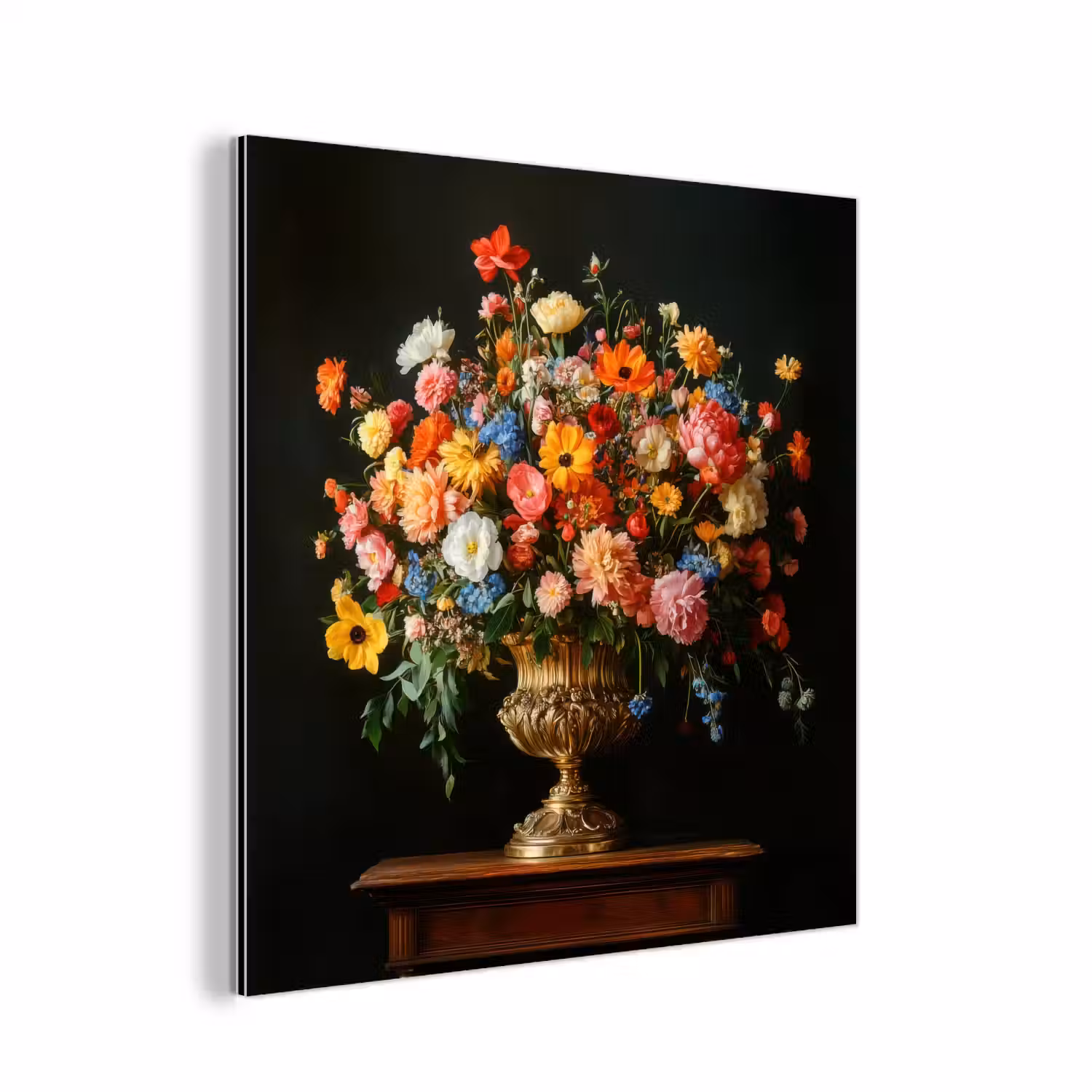 Goud - Bloemen - Kleuren - Vaas aluminium wit klein -3d