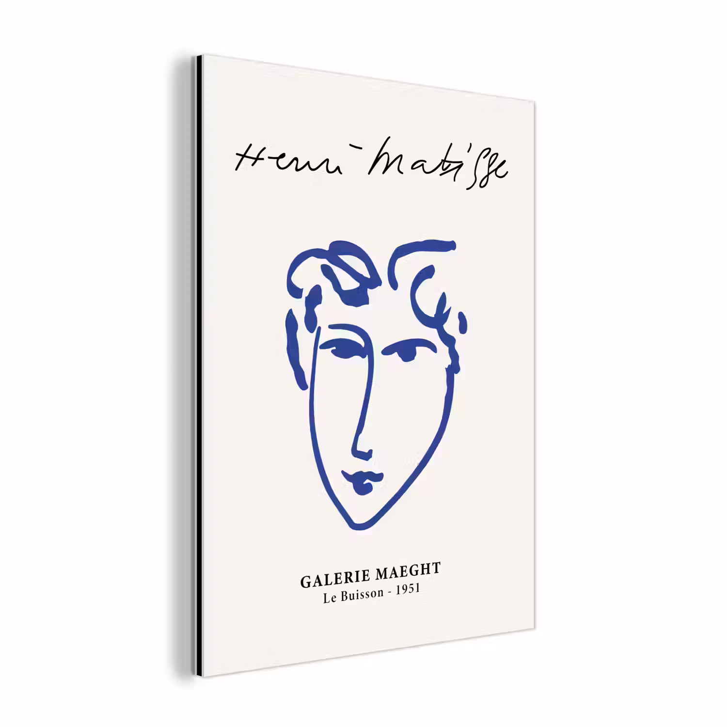 Henri Matisse - Oude meesters - Portret - Blauw aluminium wit klein -3d
