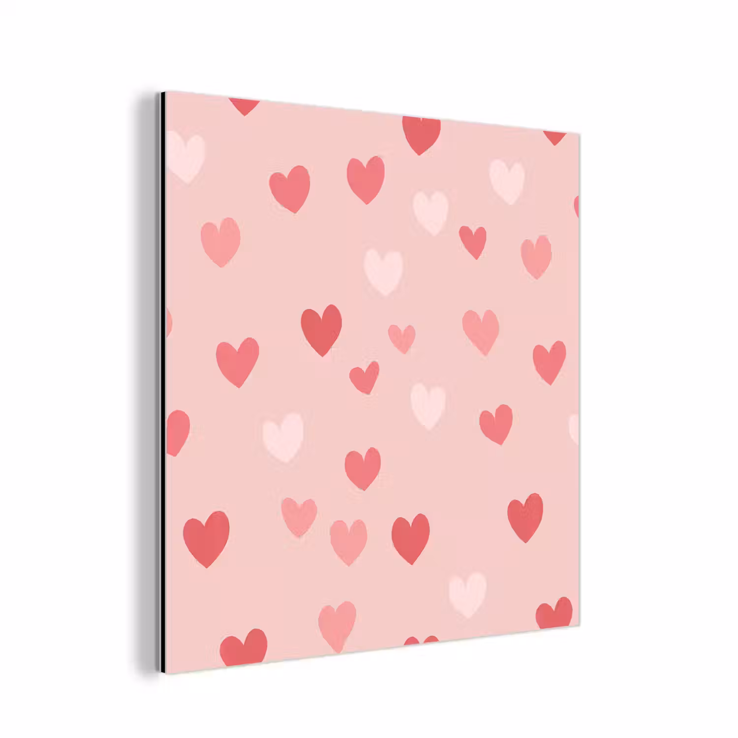 Hartjes - Patroon - Roze - Eenvoudig aluminium wit klein -3d