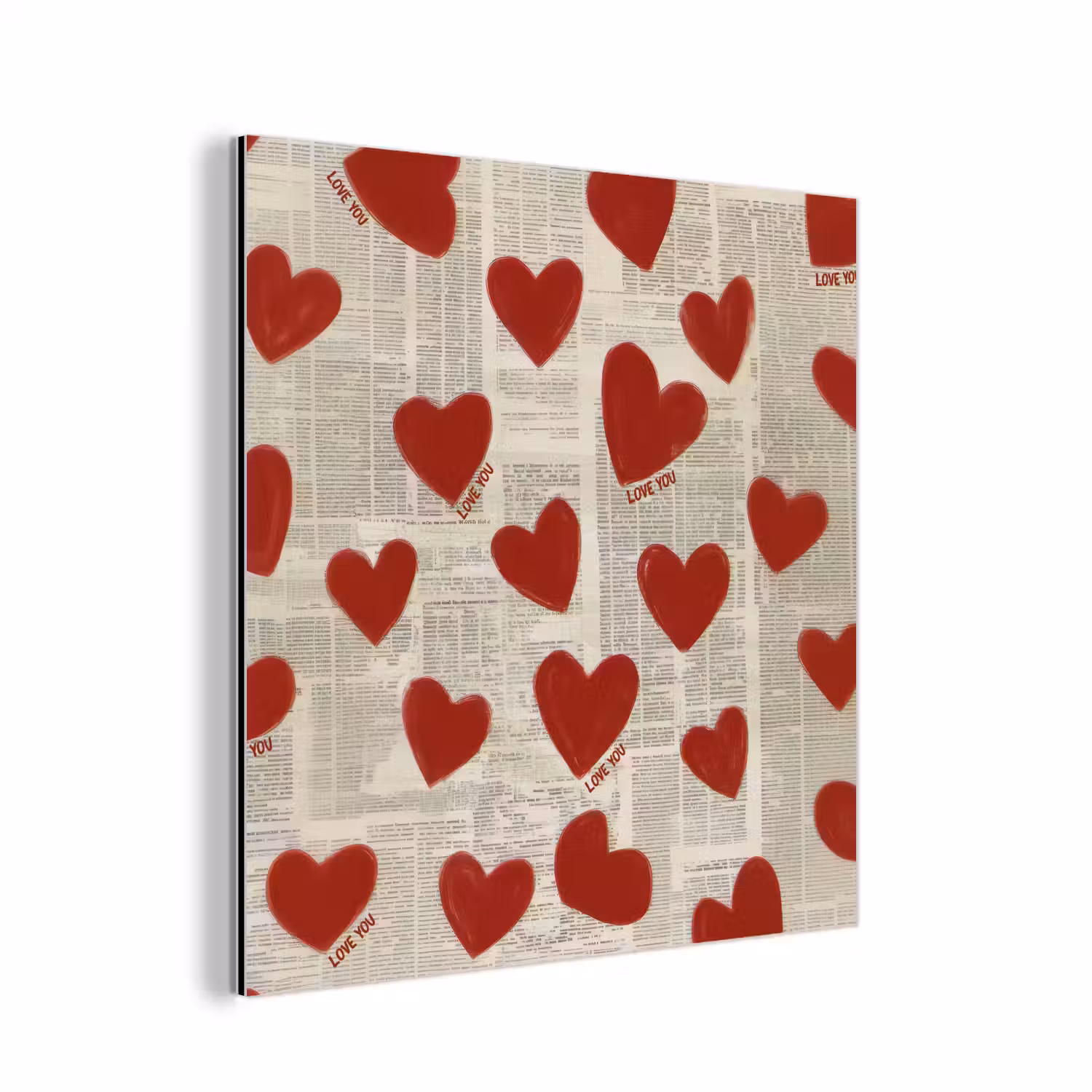 Hartjes - Krant - Loveyou aluminium wit klein -3d