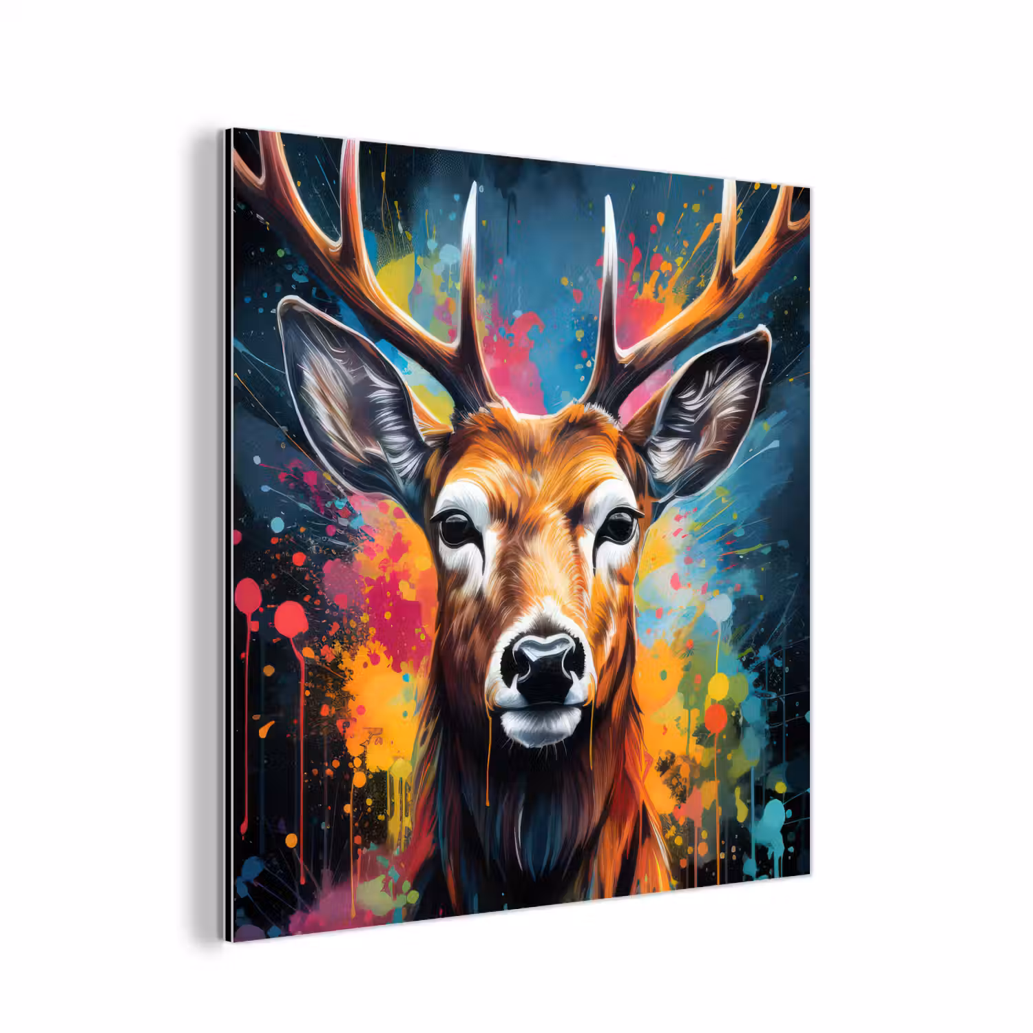 Hert - Graffiti - Dieren - Kleuren aluminium wit klein -3d
