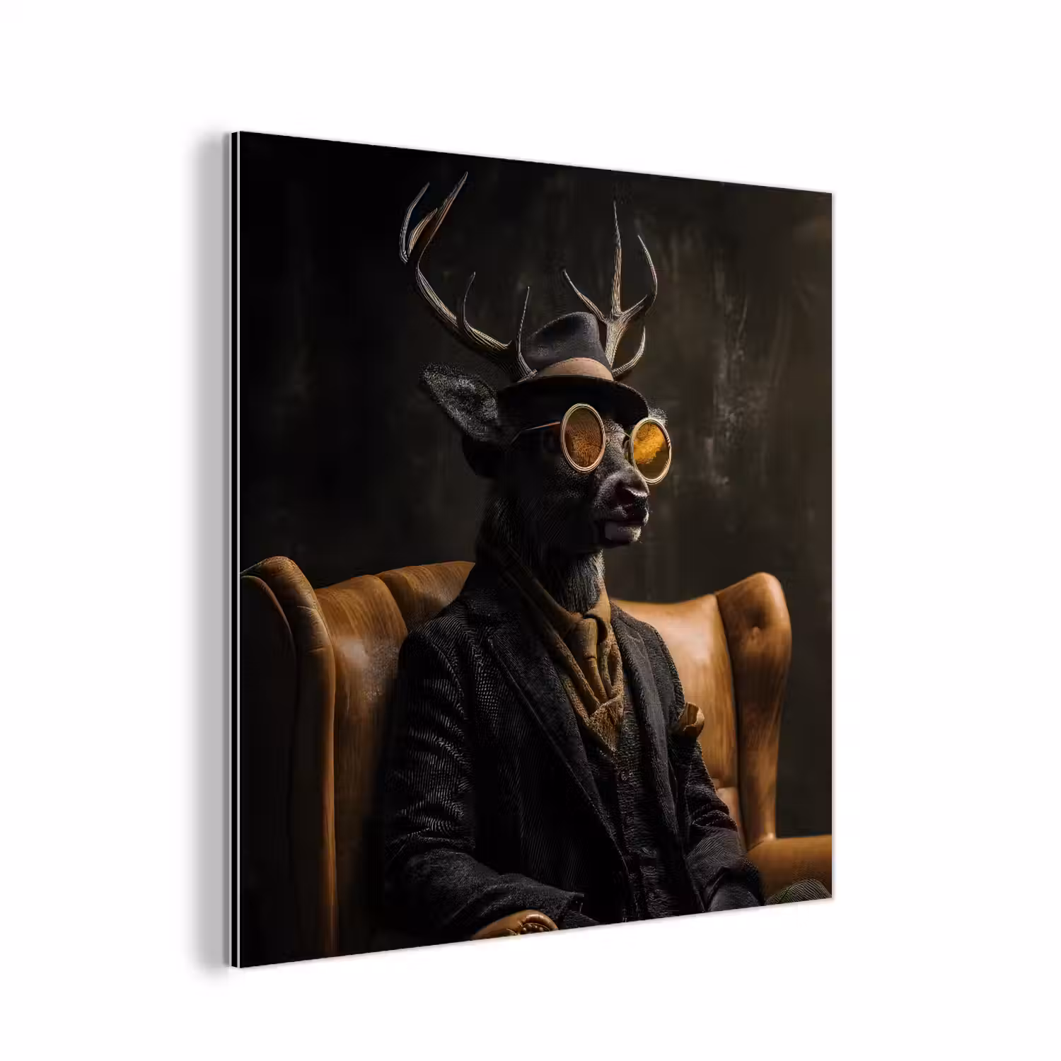 Hert - Zonnebril - Zwart - Pak aluminium wit klein -3d