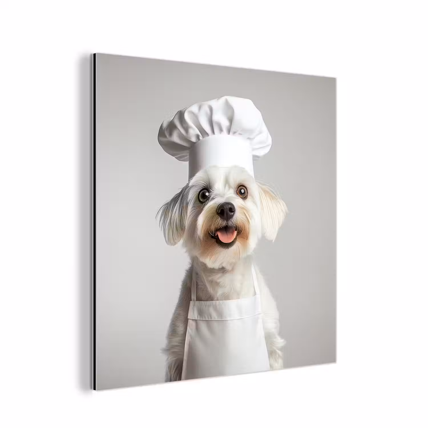 Hond - Wit - Kok aluminium wit klein -3d