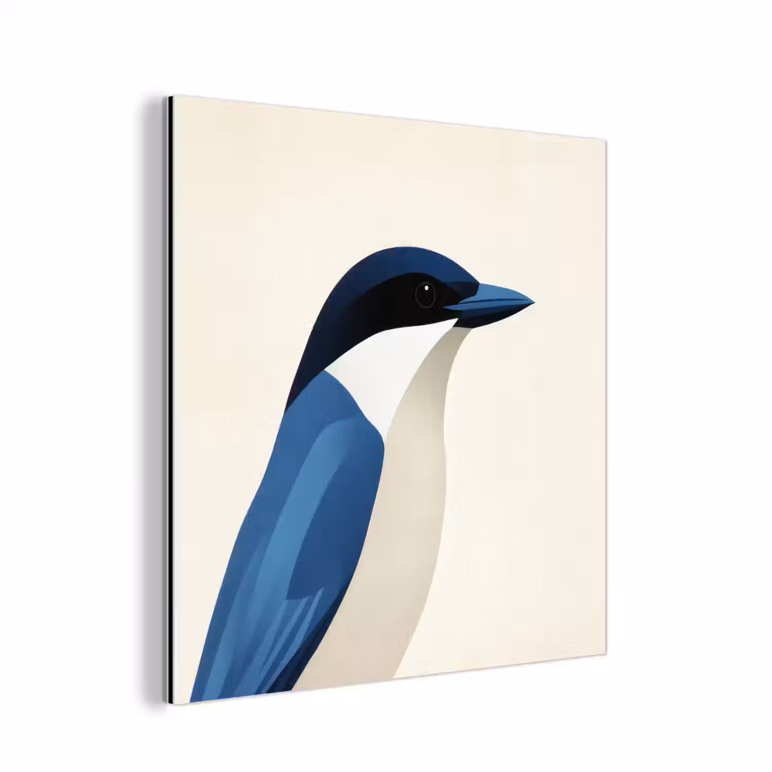 Illustratie - Blauw - Vogel aluminium wit klein -3d