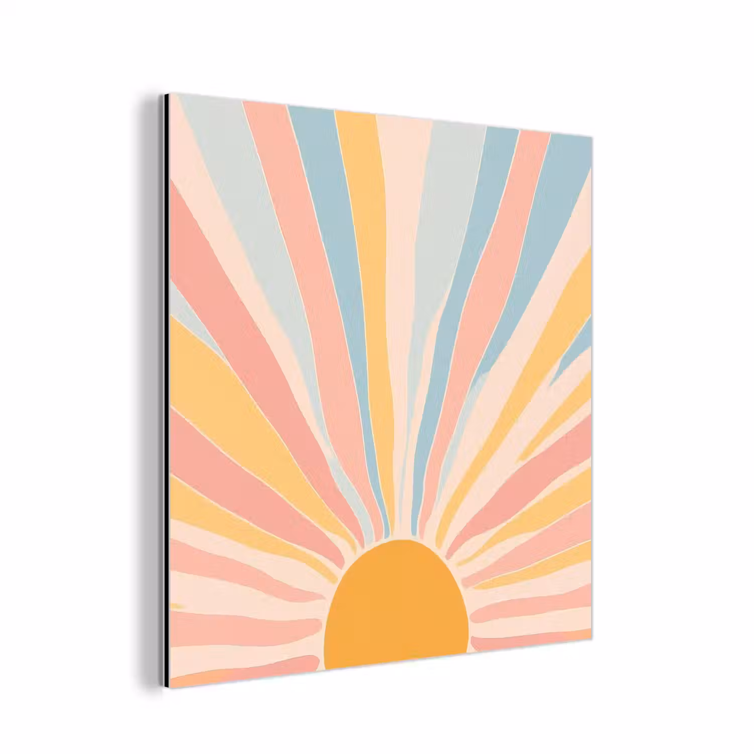 Illustratie - Zon - Pastelkleuren aluminium wit klein -3d