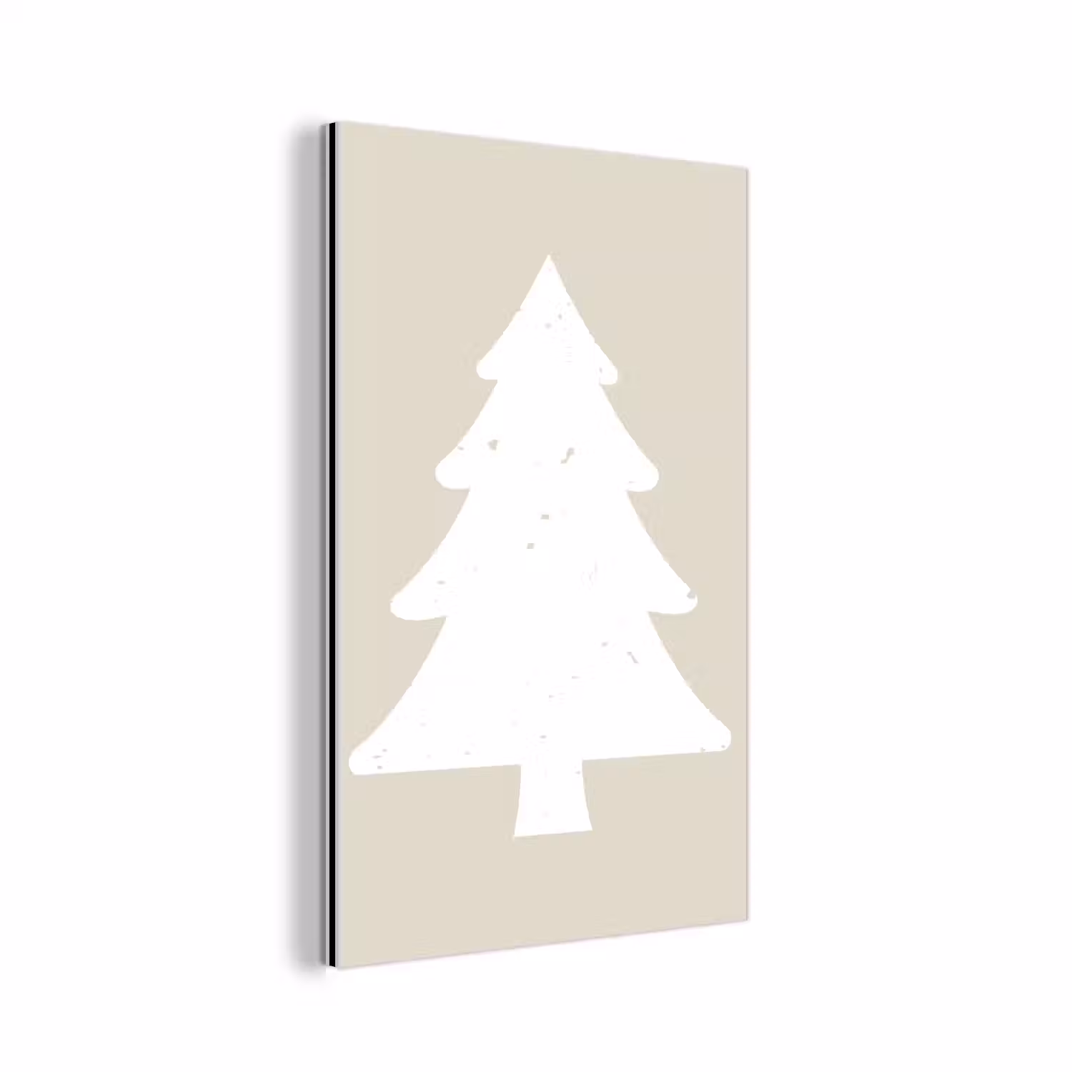 Japandi - Kerstboom - Beige - Kerstversiering aluminium wit klein -3d