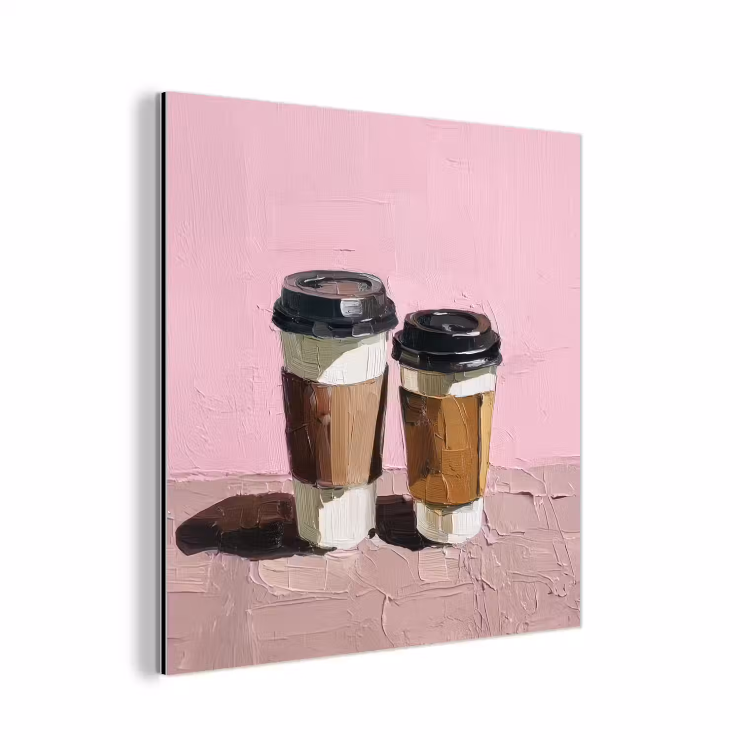 Koffiebekers - Deksel - Verf - Textuur aluminium wit klein -3d