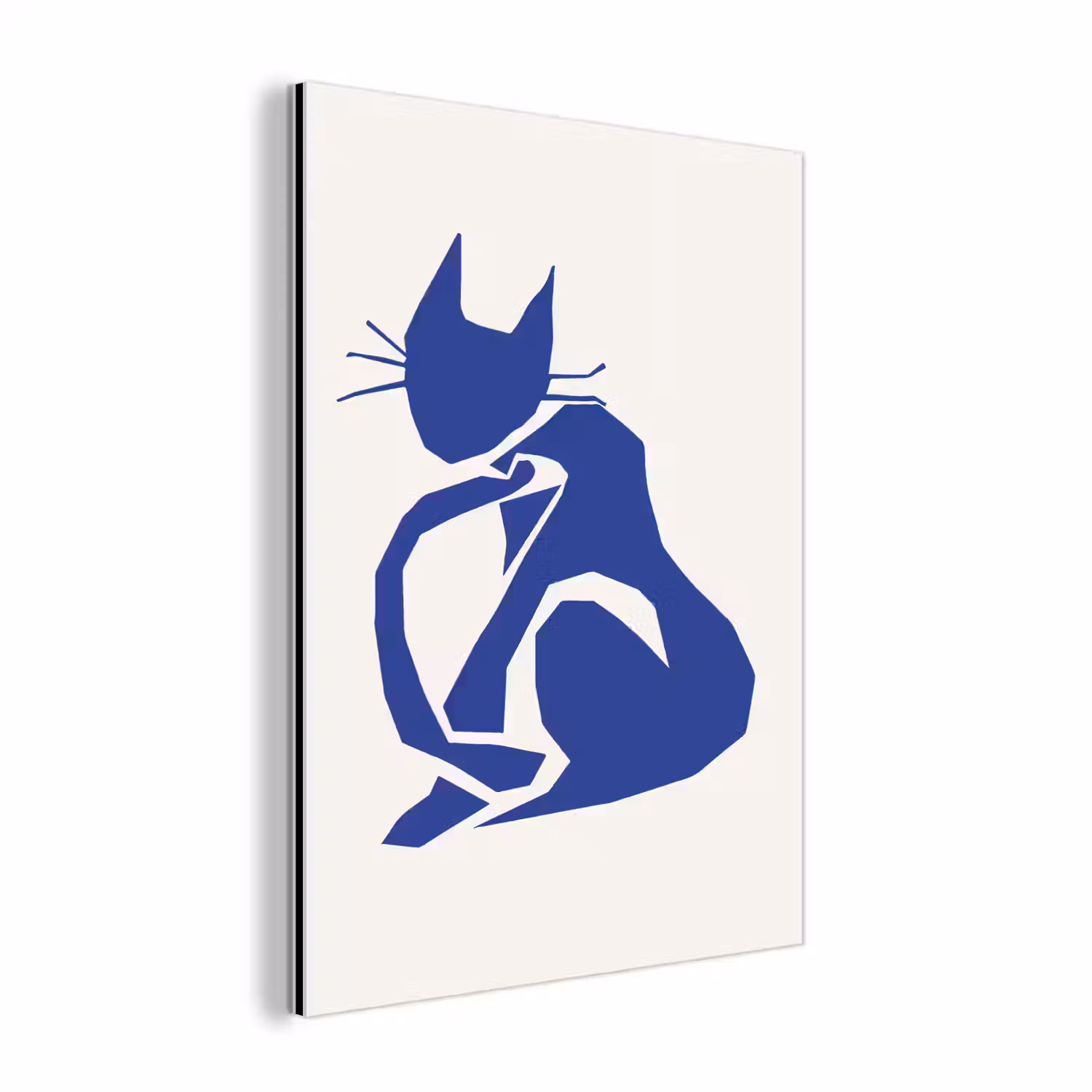 Kat - Huisdieren - Blauw - Matisse aluminium wit klein -3d