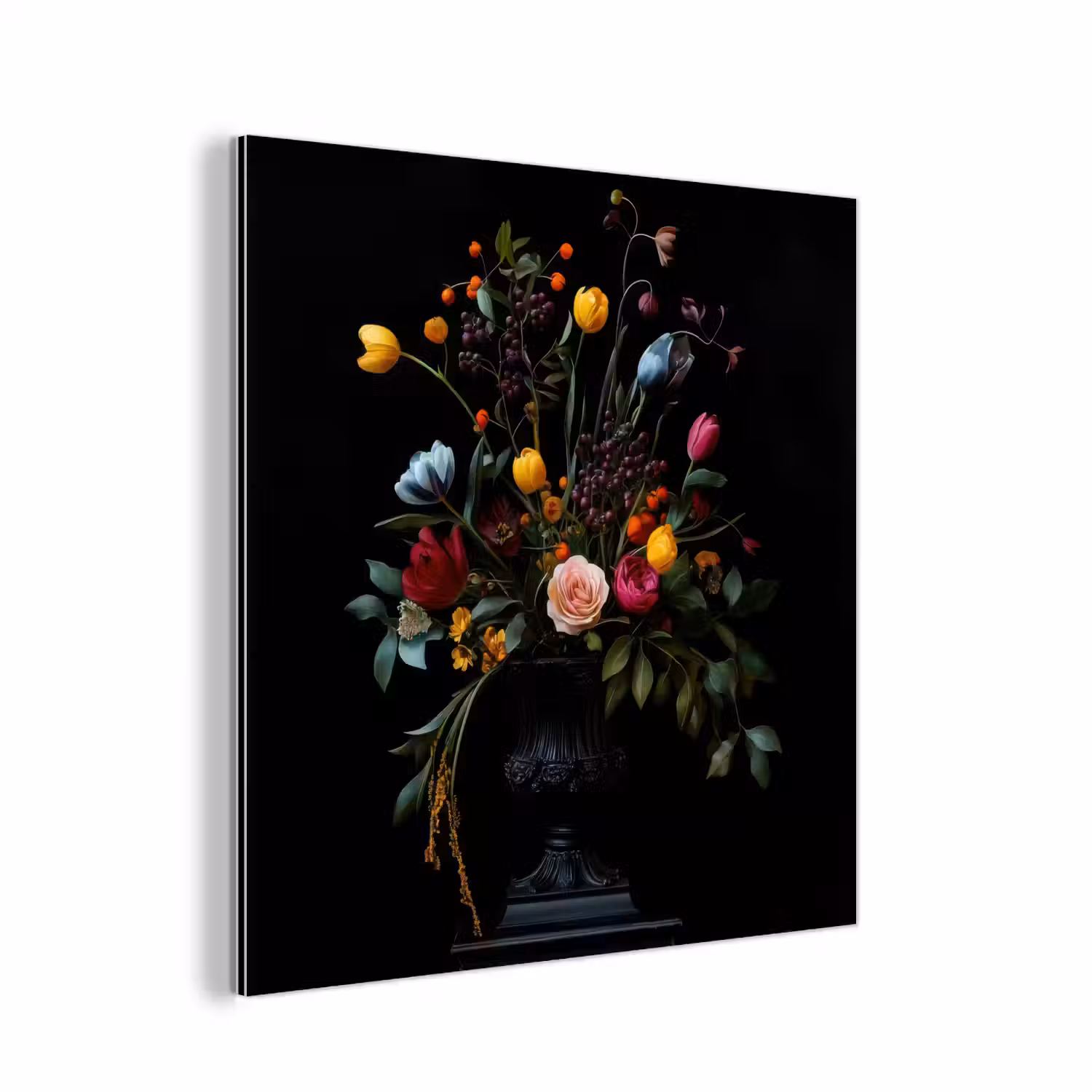 Klassiek - Vaas - Boeket - Bloemen aluminium wit klein -3d