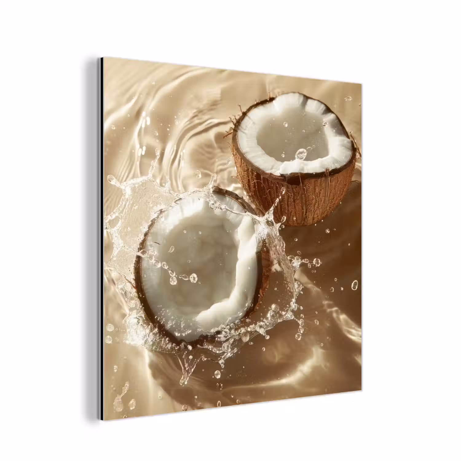 Kokosnoot - Water - Beige - Spetters aluminium wit klein -3d