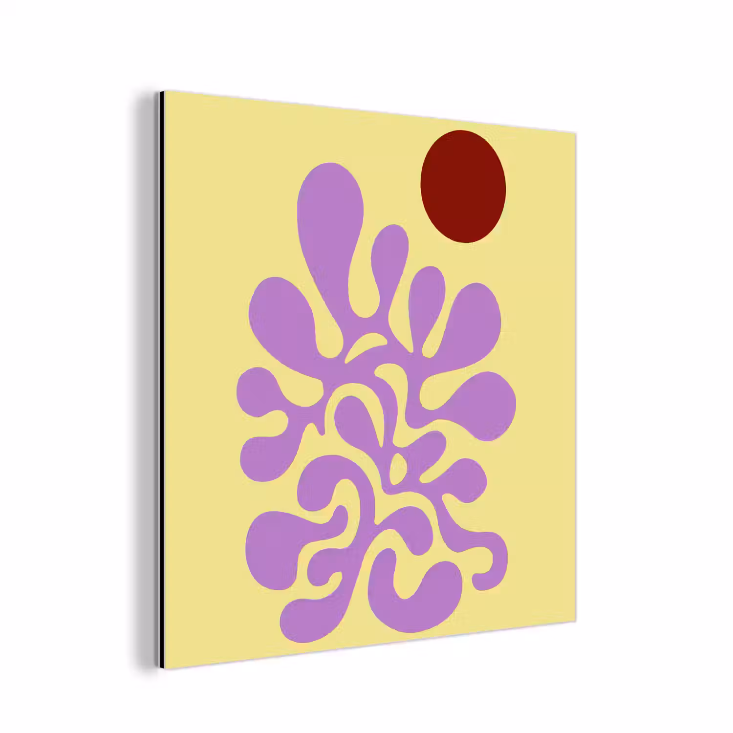 Koraal - Cirkel - Abstract - Geel aluminium wit klein -3d