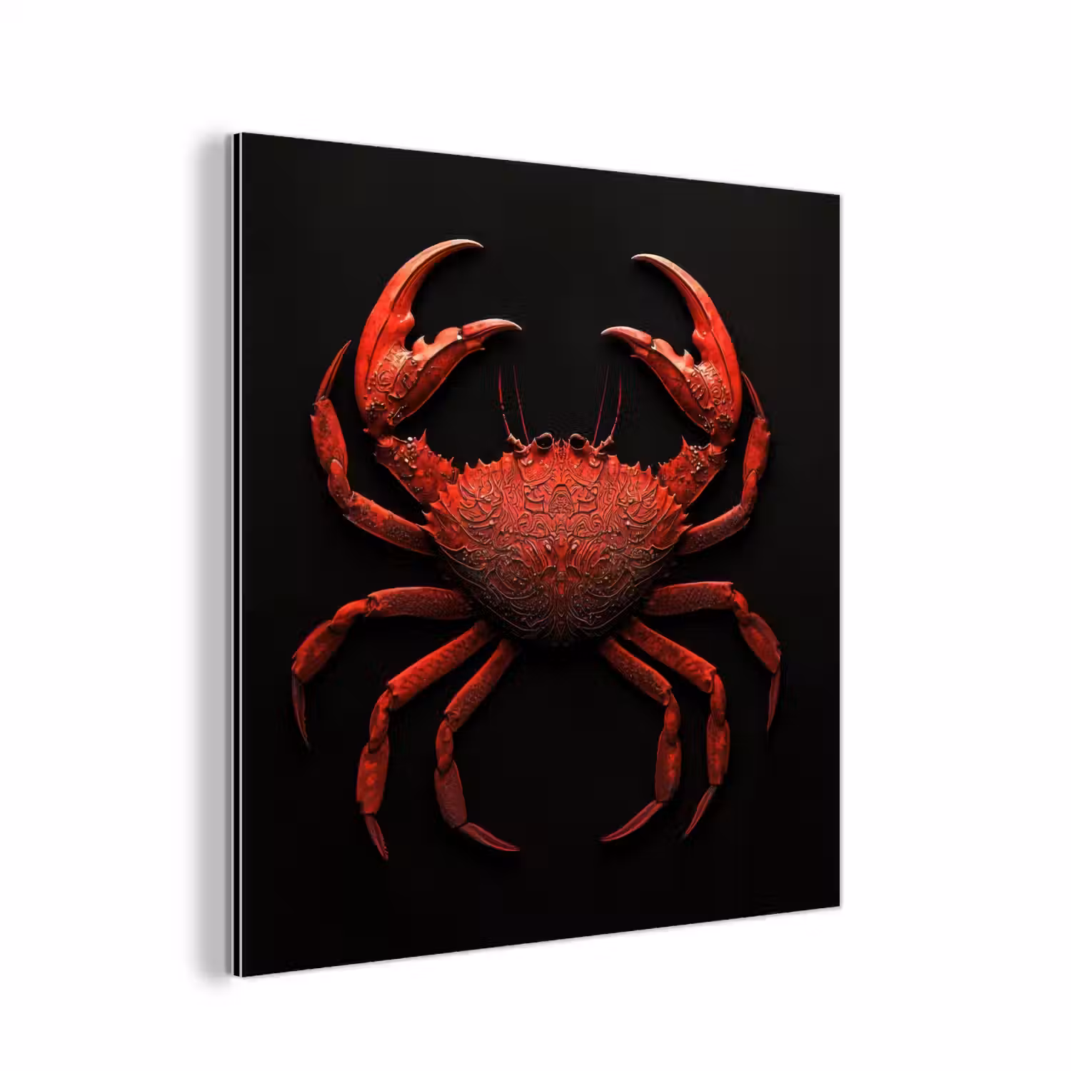 Krab - Rood - Vissen - Schaaldieren aluminium wit klein -3d