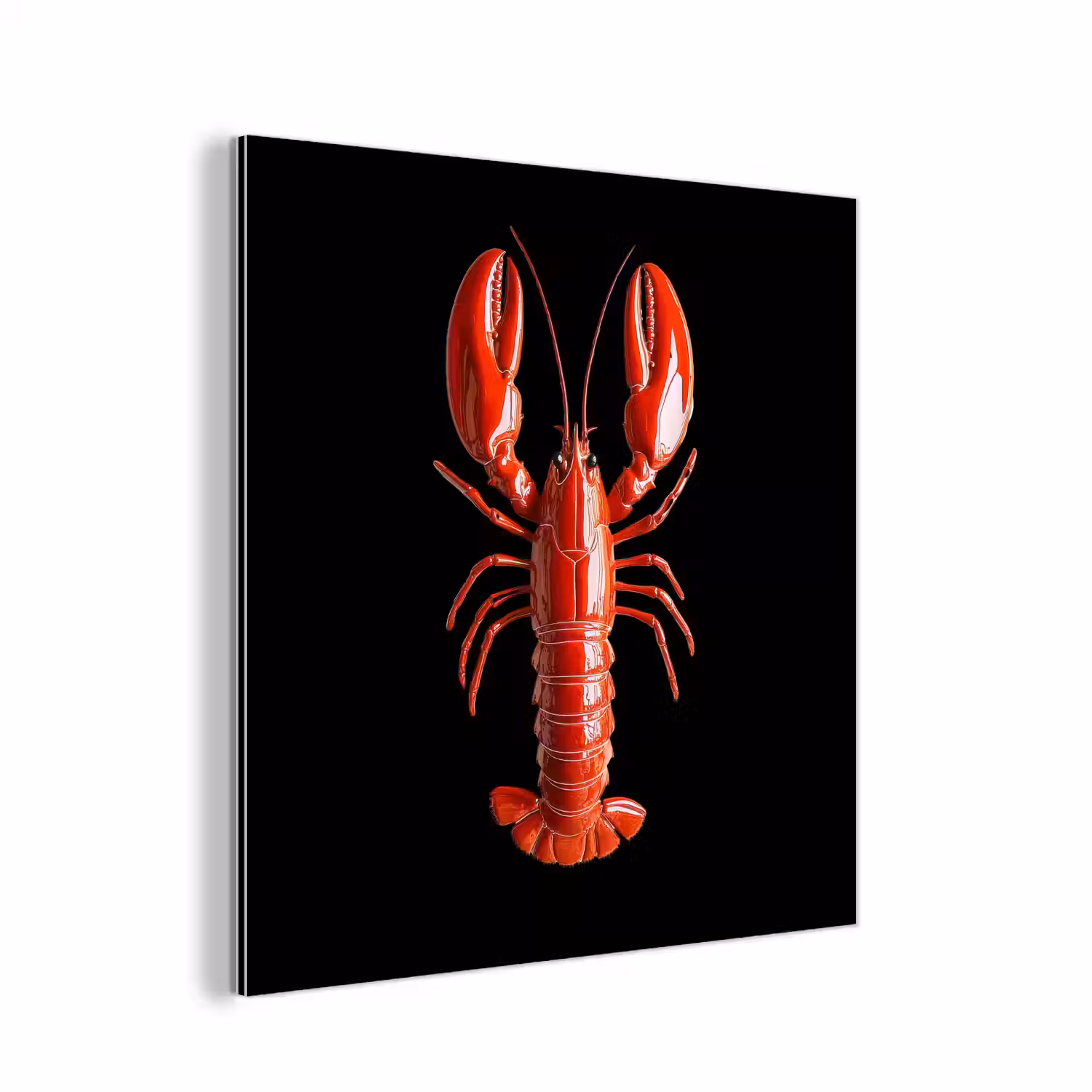 Kreeft - Glossier Rood - Zwart aluminium wit klein -3d