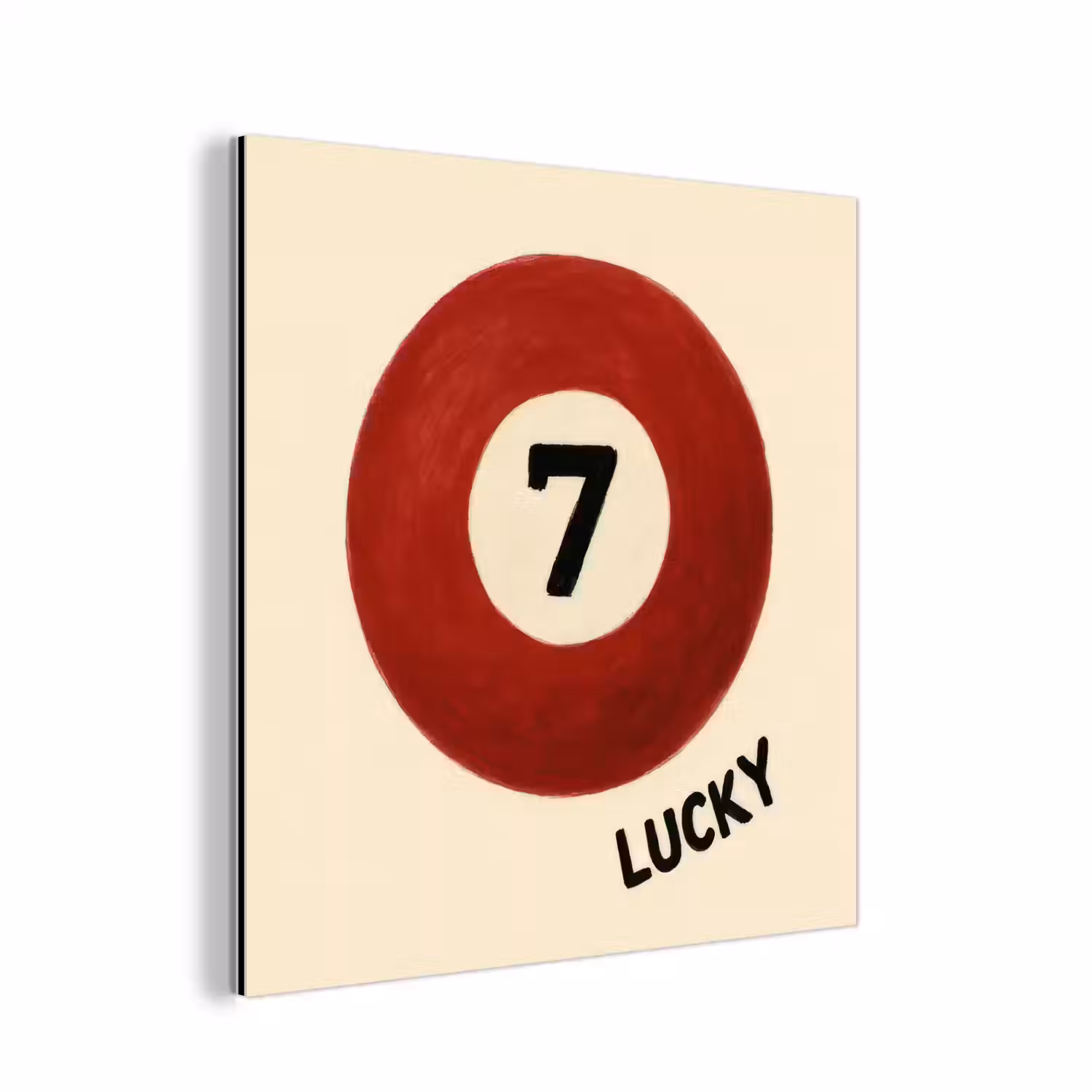Cirkel - Zeven - Lucky - Rood aluminium wit klein -3d