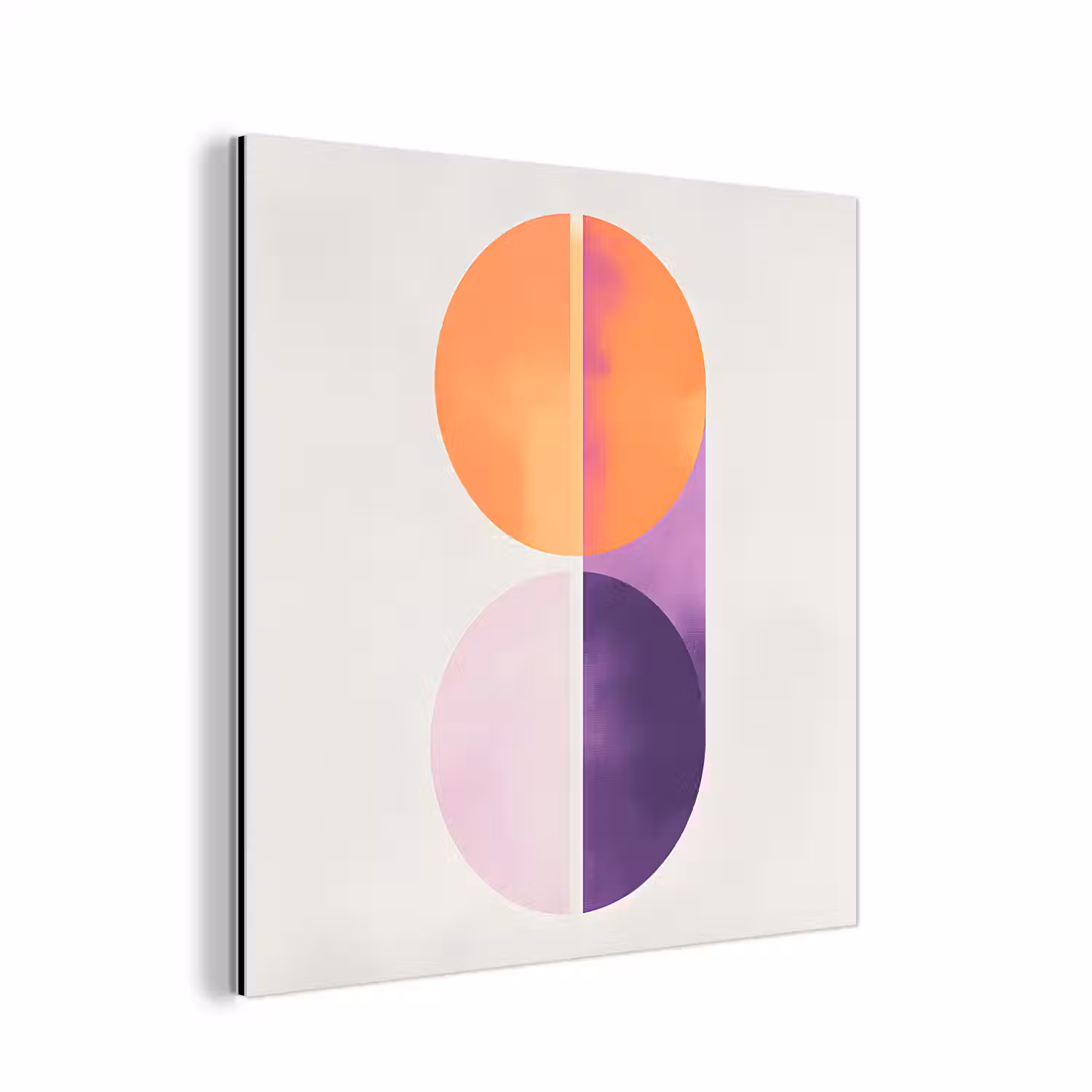 Cirkels - Abstract - Paars aluminium wit klein -3d