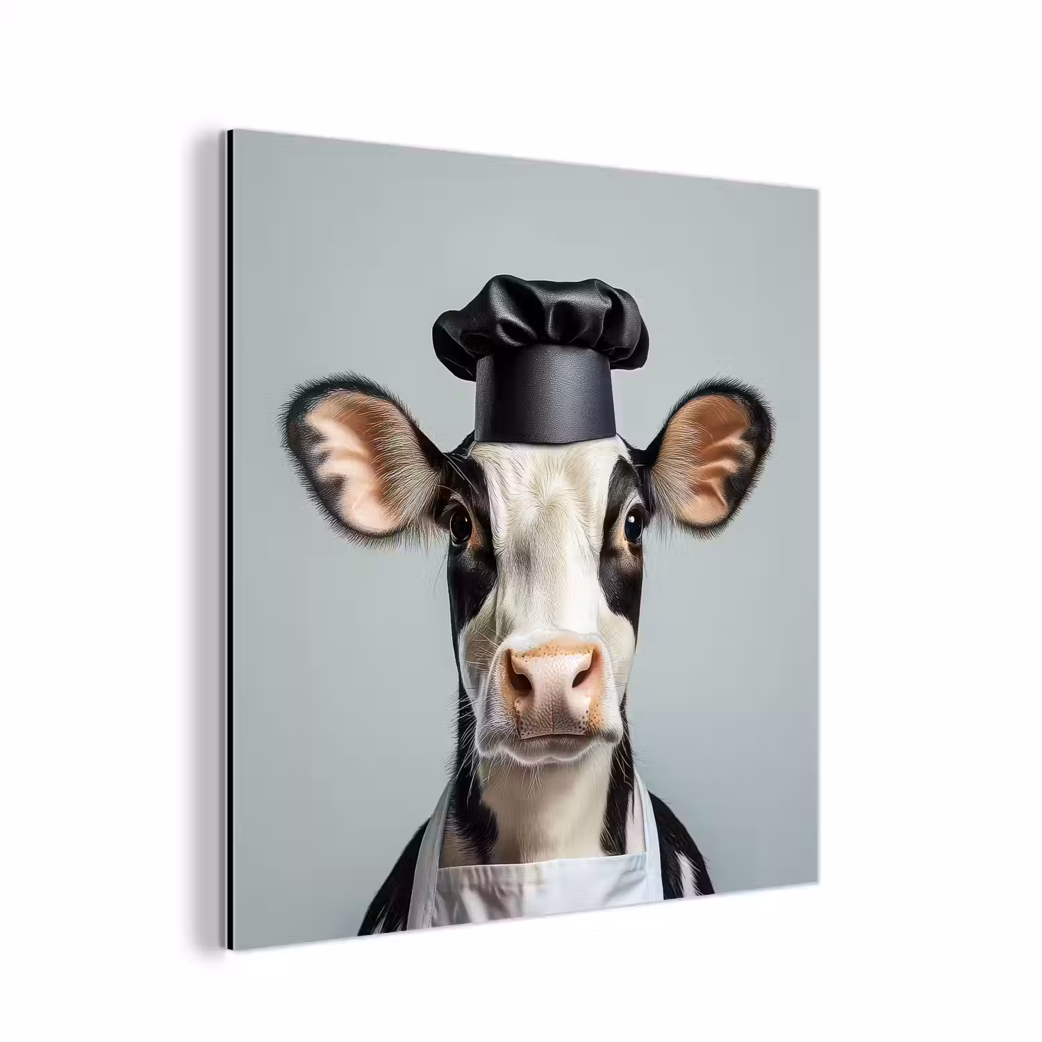 Koe - Zwart - Wit - Kok aluminium wit klein -3d