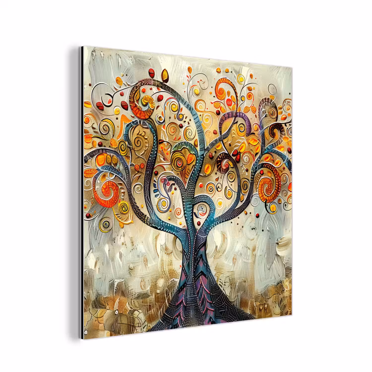 Kunst - Levensboom - Botanisch - Abstract aluminium wit klein -3d
