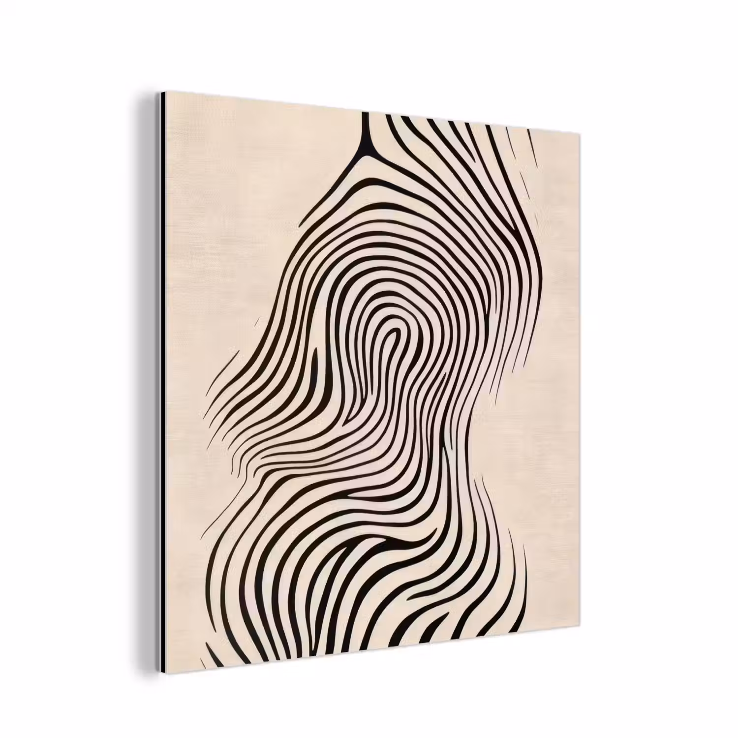 Lijnen - Abstract - Golvend - Zwart aluminium wit klein -3d