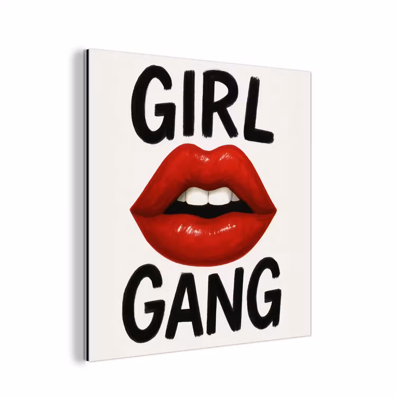 Lip - Girl - Rood - Letters aluminium wit klein -3d