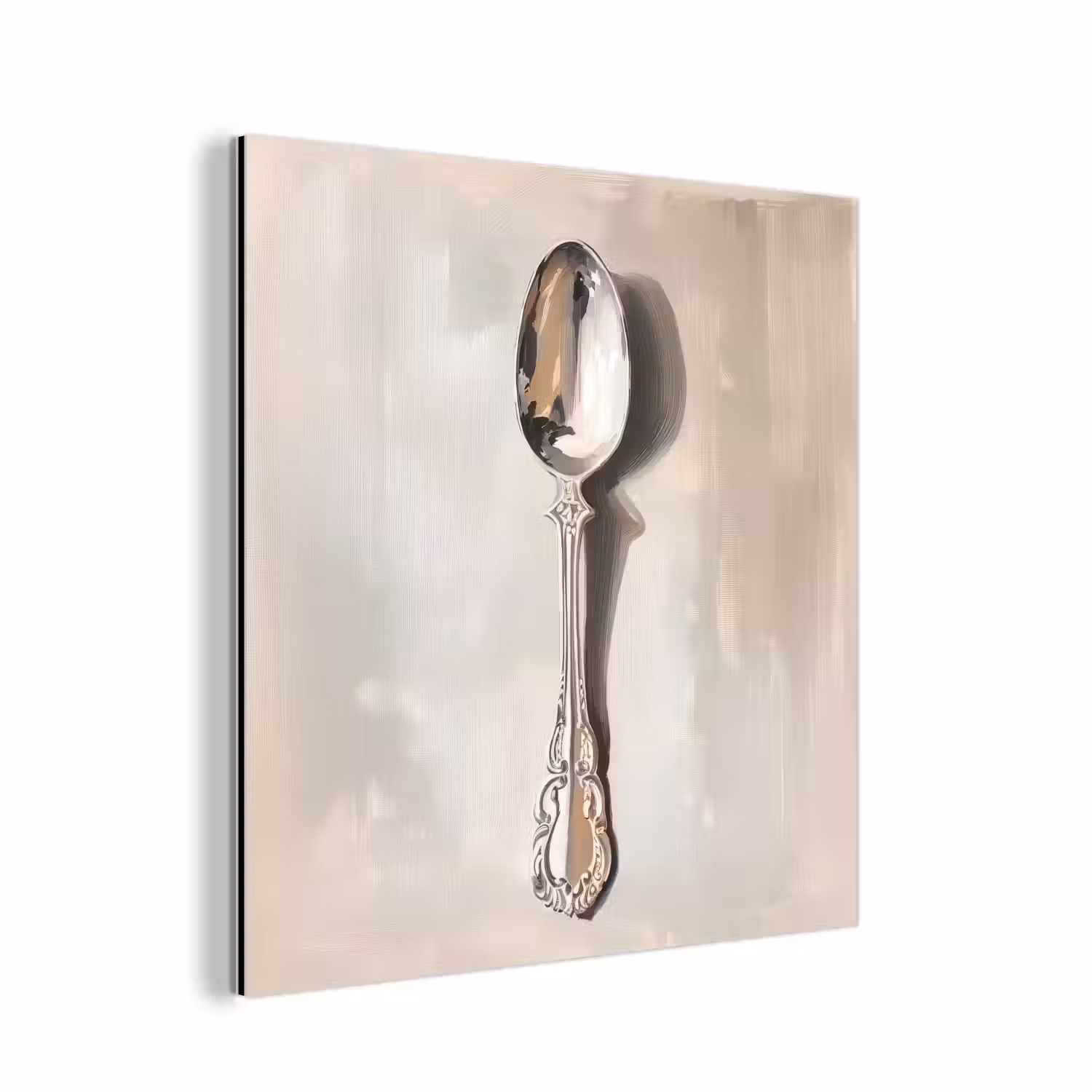 Lepel - Verf - Zilver aluminium wit klein -3d