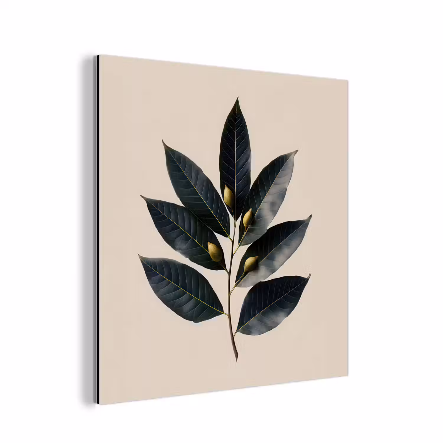 Laurierbladeren - Bloemknoppen - subtiel aluminium wit klein -3d